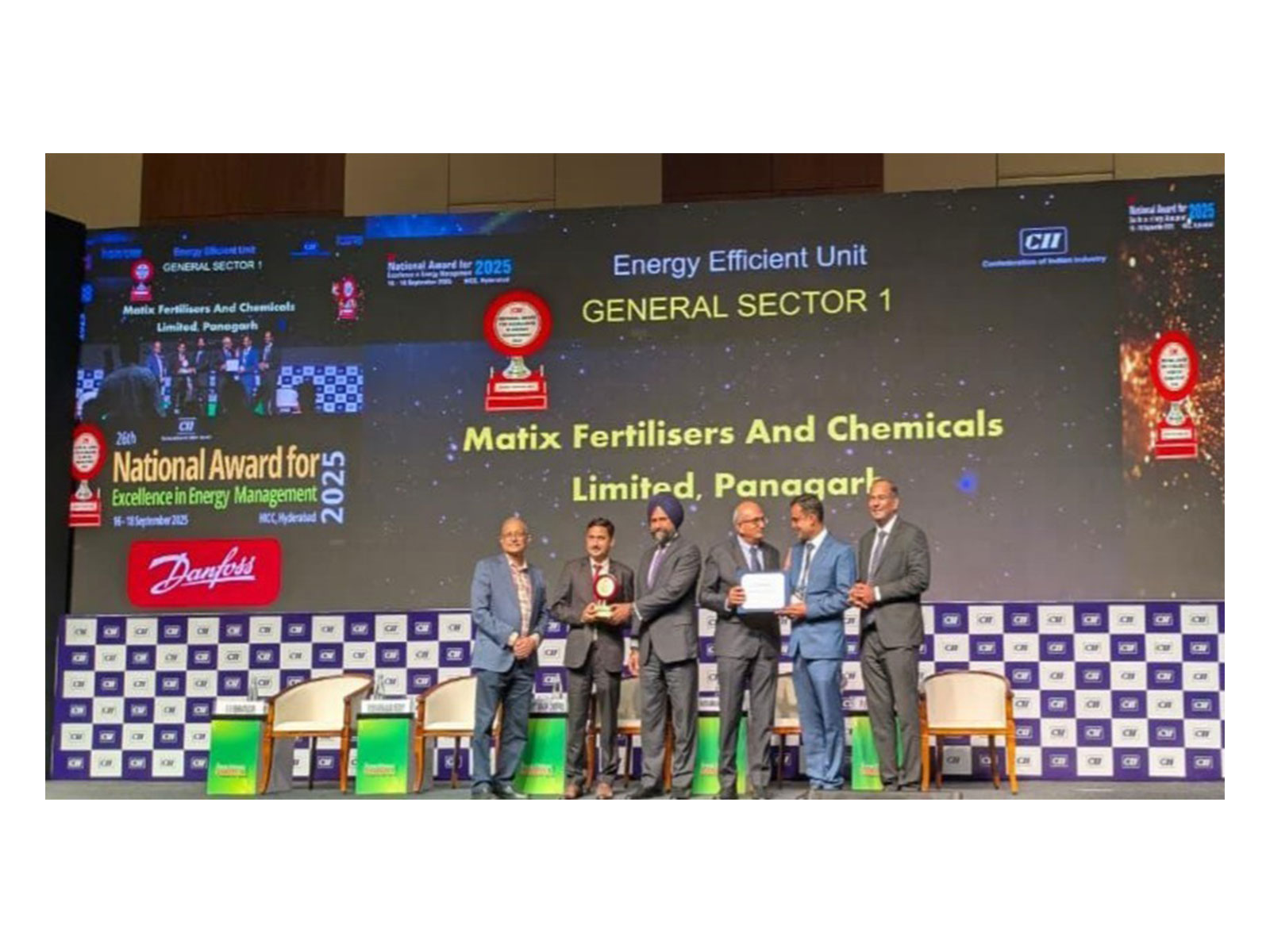 Matix Fertilisers' Panagarh plant wins CII Energy Efficiency Unit Award in Hyderabad.