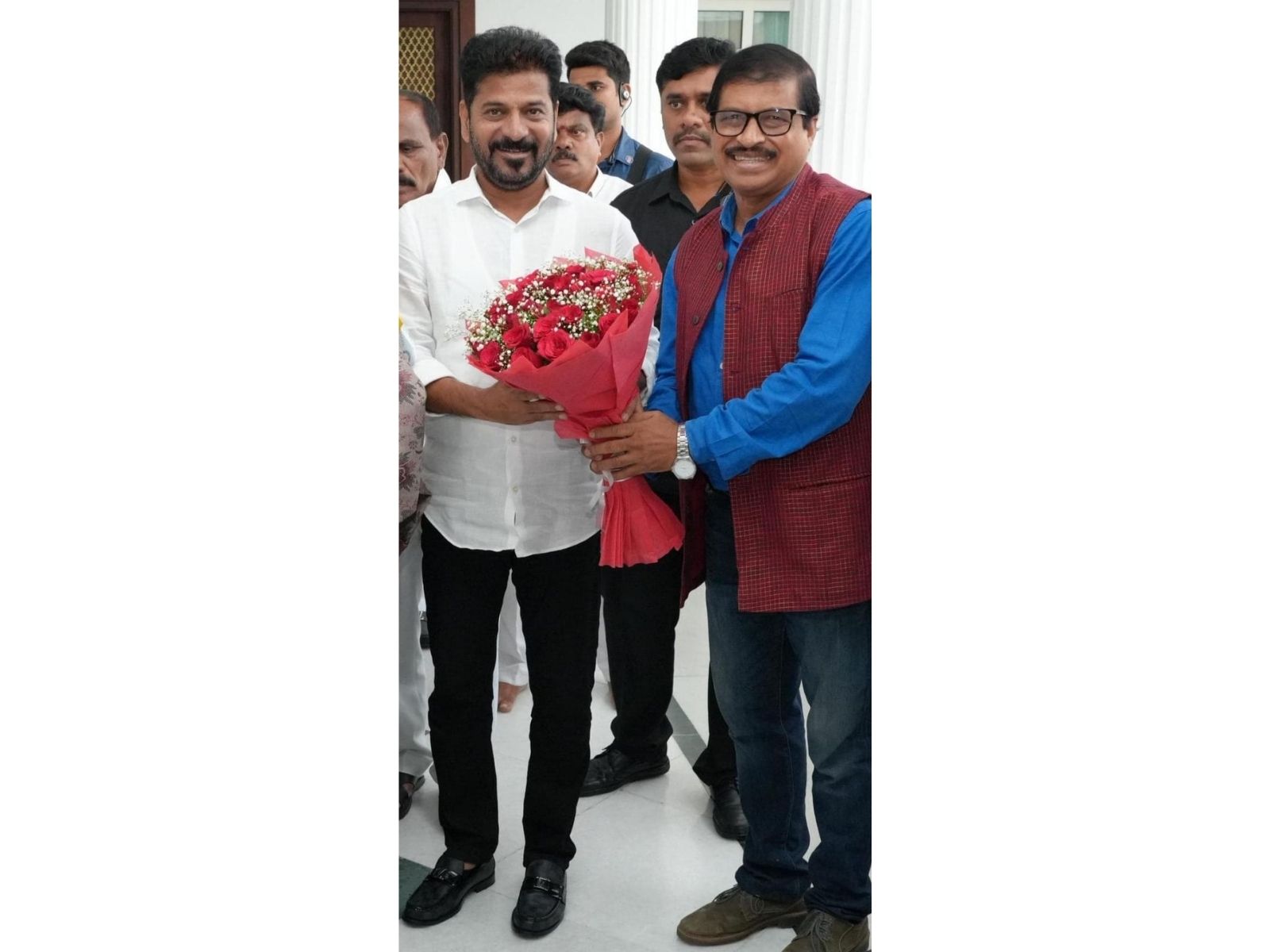 Abhijeeth Bhattacharjee invited the Chief Minister Revanth Reddy to the Grace Diamond Jubilee Dussehra Celebrations at Keyes Girls School, Secunderabad.