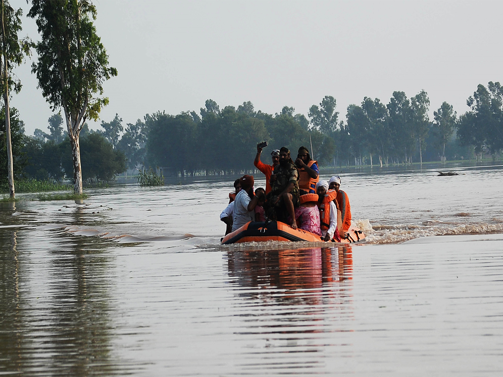 Visuals of flood affected areas in Punjab. (Photo/ANI)
