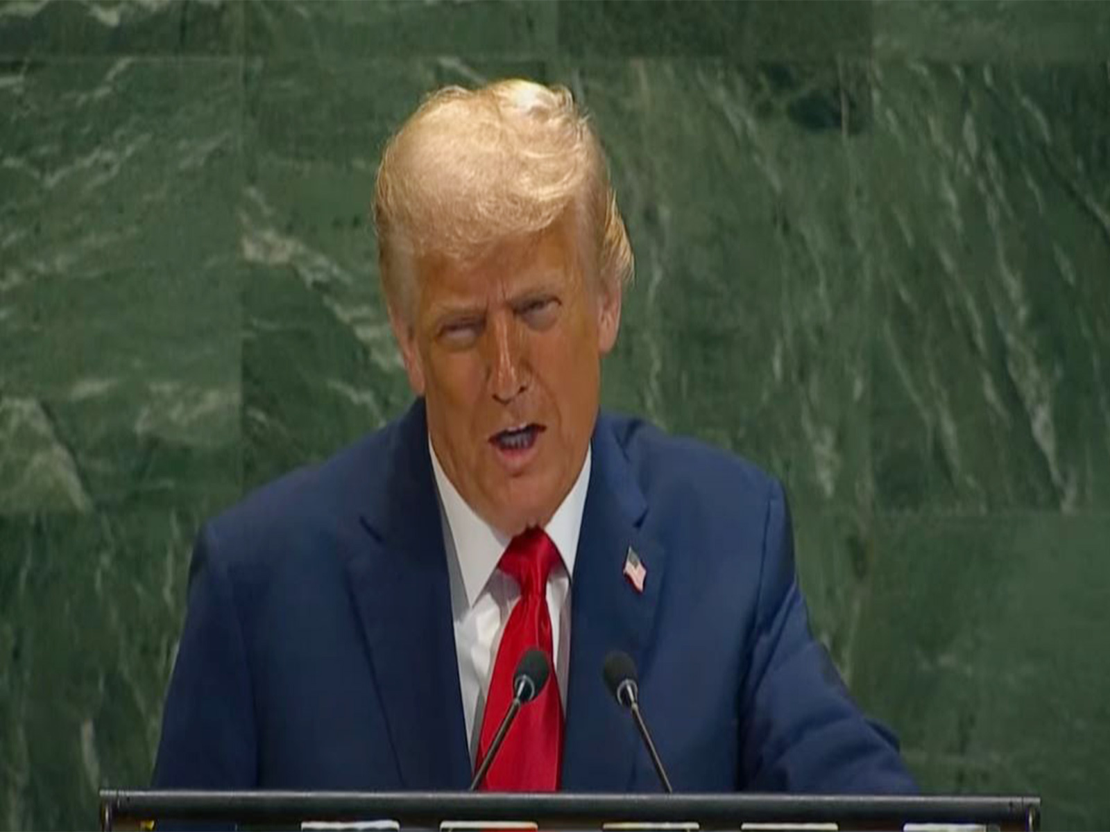US President Donald Trump addresses the United Nations, calling it a "great honor" and noting glitches with a faulty teleprompter and escalator (Photo/YouTube)