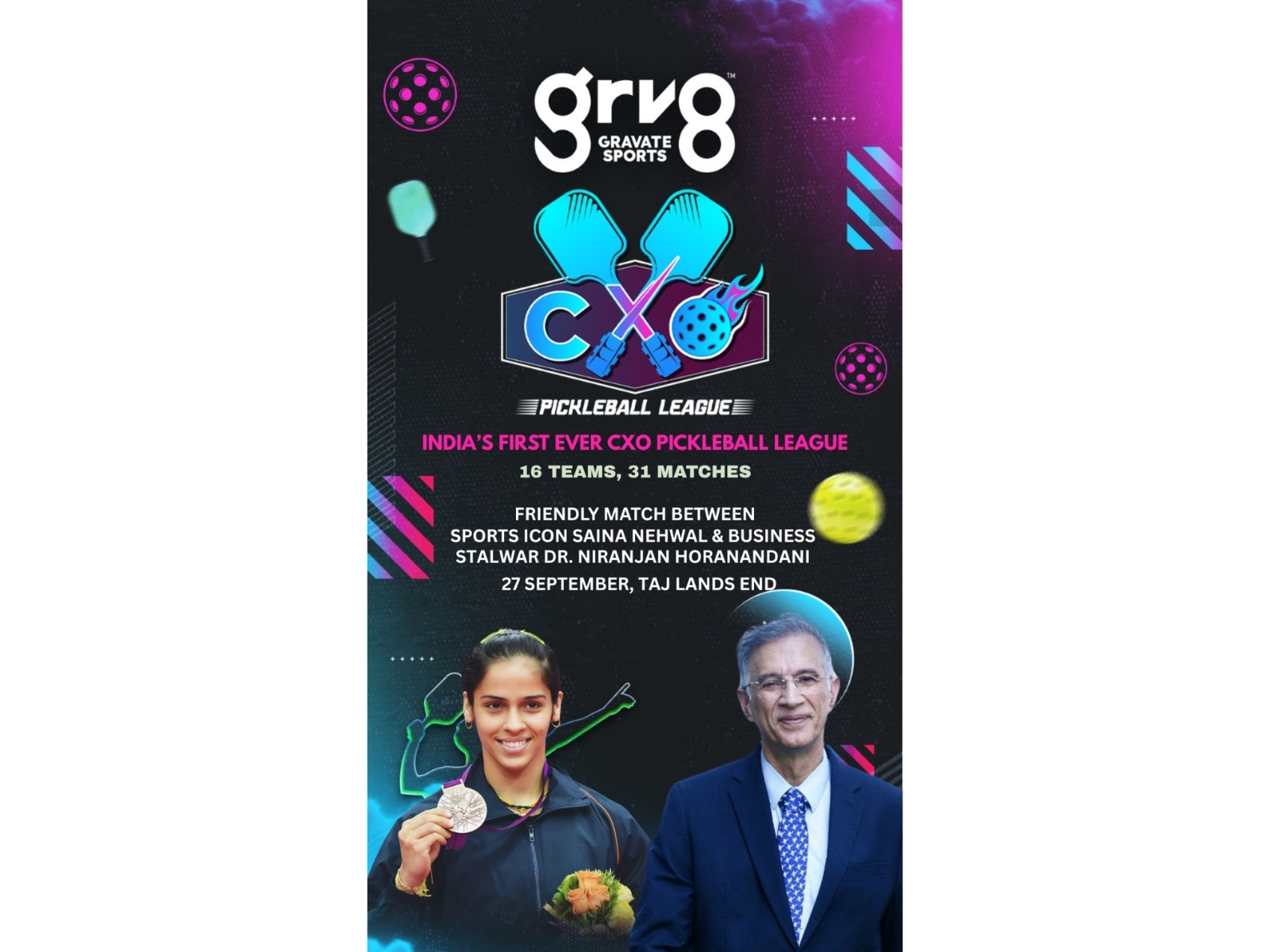 Gravate Sports organises India's First CXO Pickleball League with Saina Nehwal in Mumbai