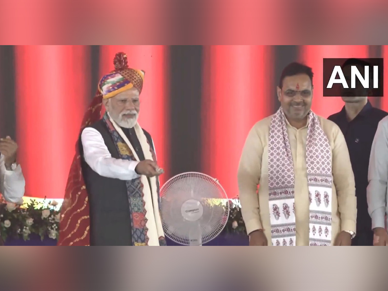 Prime Minister Narendra Modi with Rajasthan Chief Minister Sharma. (Photo/ANI)