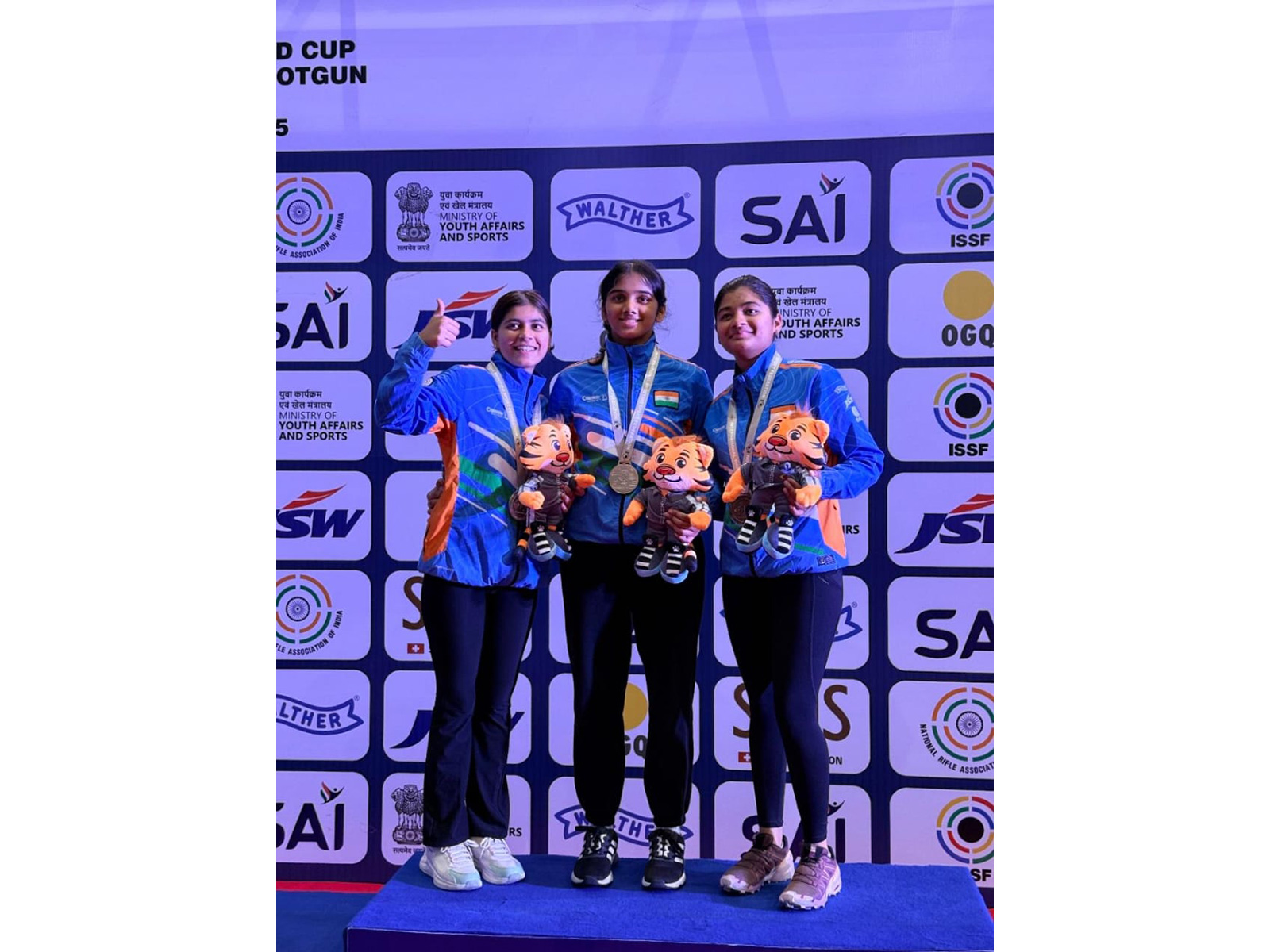 Indians clean swept the women's 50 m prone event podium. (Photo: National Rifle Association of India)