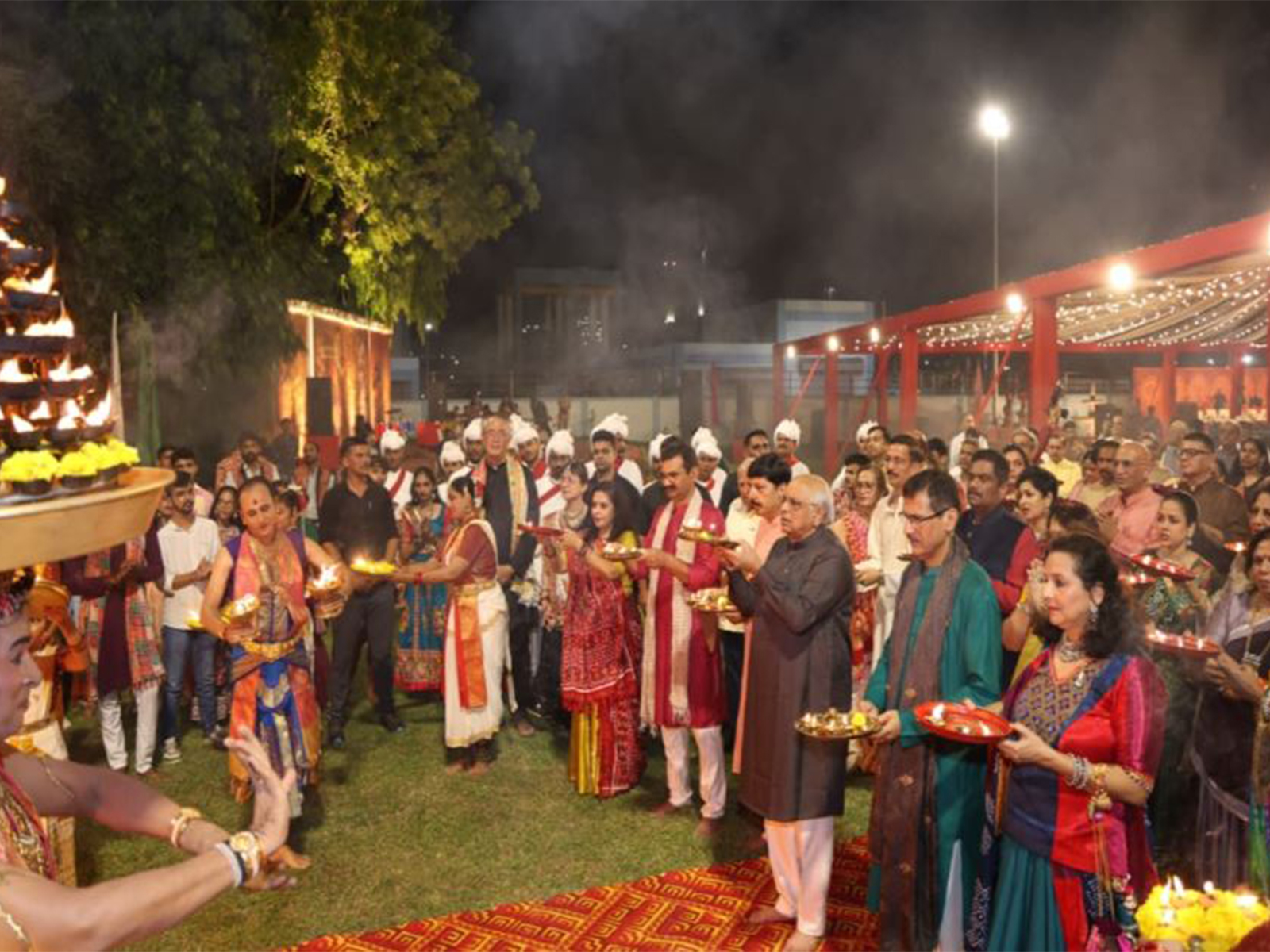 Gujarat CM Bhupendra Patel graces the Garba Festival organised at IPS Mess (Photo/X: @Bhupendrapbjp)