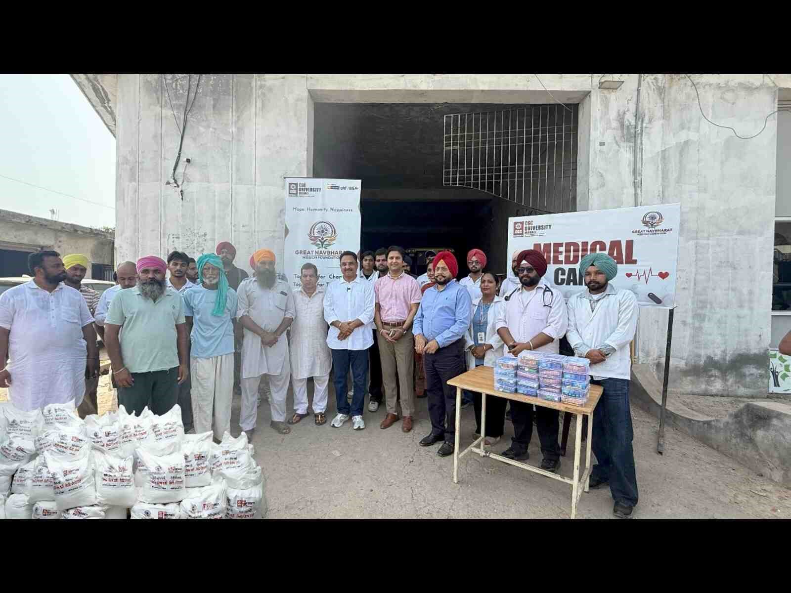 Great NavBharat Mission Foundation Under CGC University, Mohali, Extends Relief to Flood-Affected Punjab