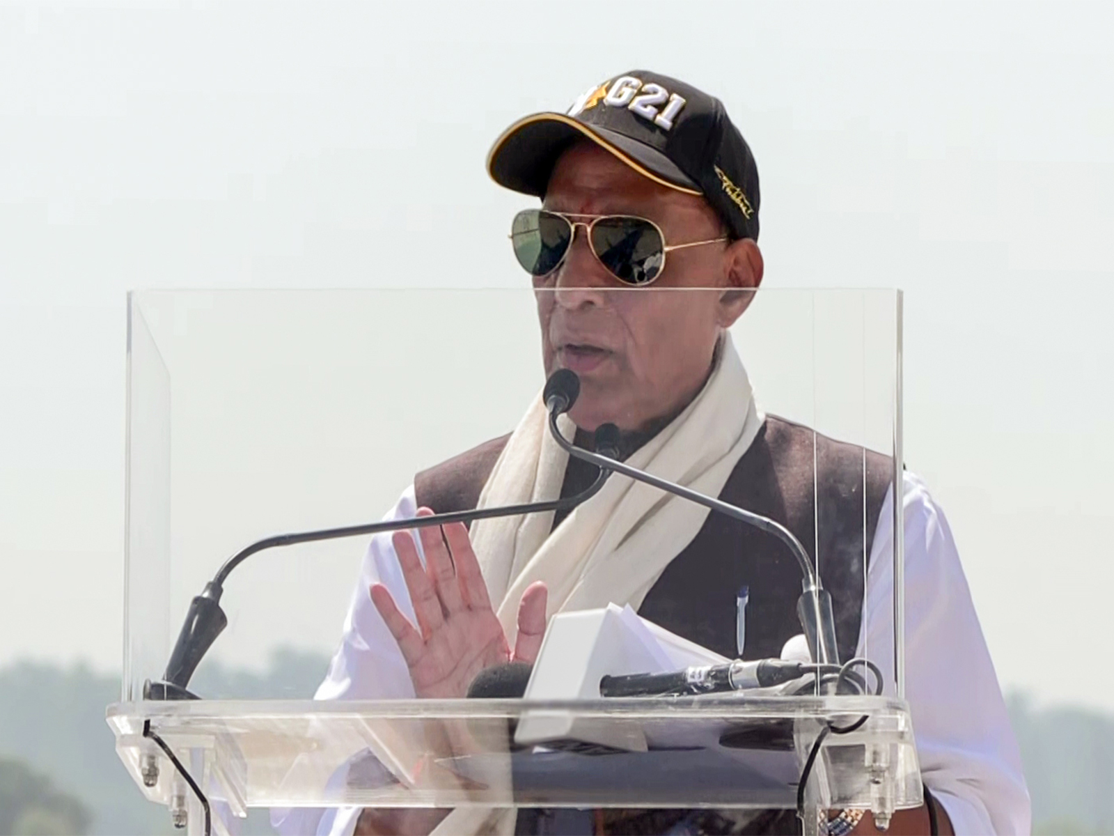 Rajnath Singh addresses during the Decommissioning Ceremony of the Indian Air Force MiG-21 (Photo/ANI)