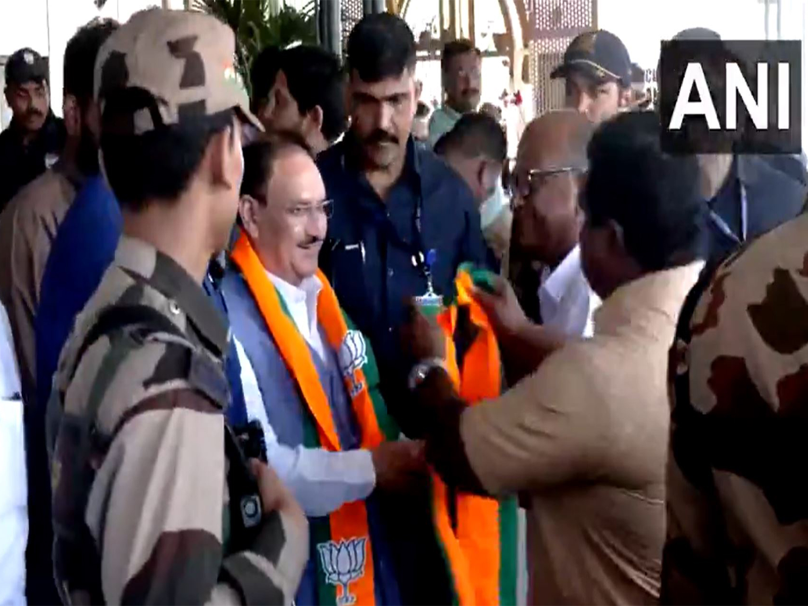 BJP President JP Nadda lands at Thiruvananthapuram International Airport (Photo/ANI) 