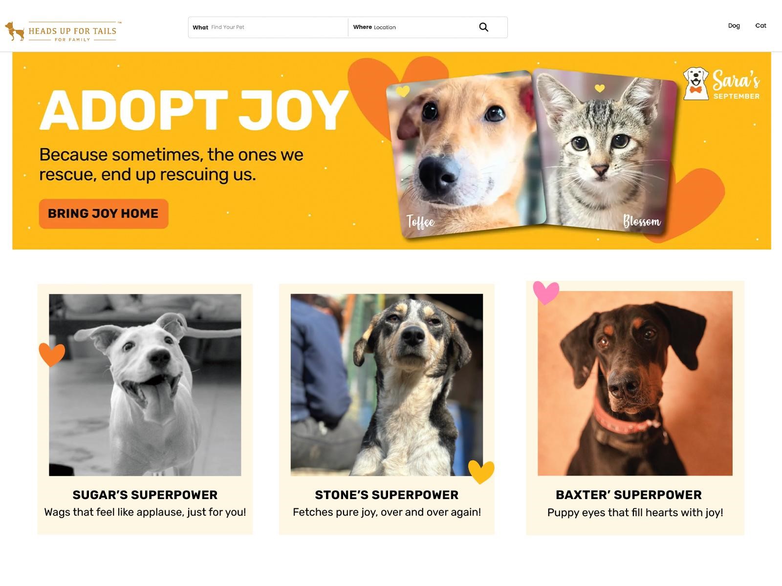 Heads Up For Tails (HUFT) Launches 'Adopt Joy' Directory to Help Pets in Need Across India Find Homes