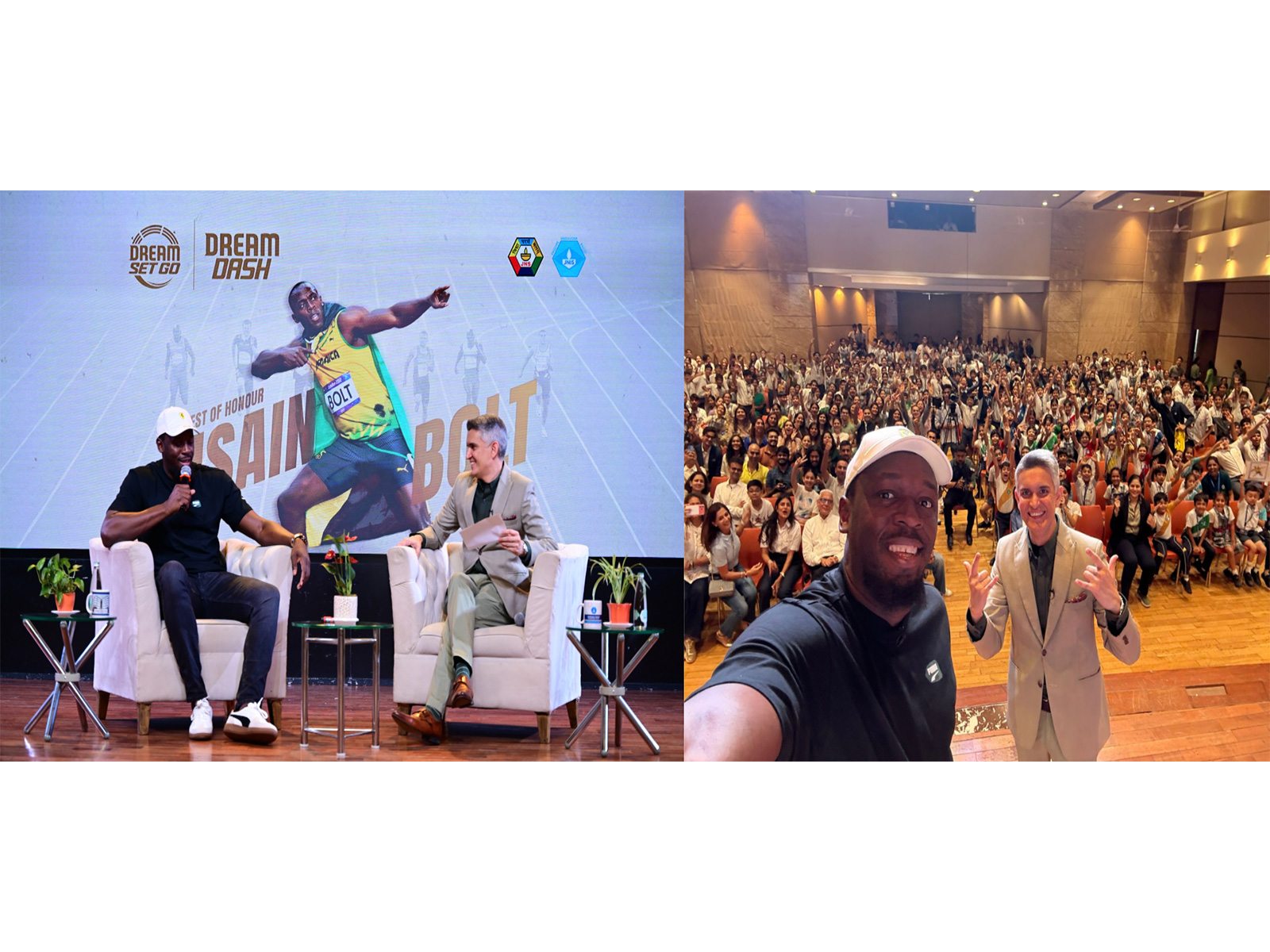 The Fastest Man on Earth, Usain Bolt, Joins Sujay Jairaj for a Fireside Chat at Jamnabai Narsee Campus, Host of DreamSetGo's Dream Dash Finale