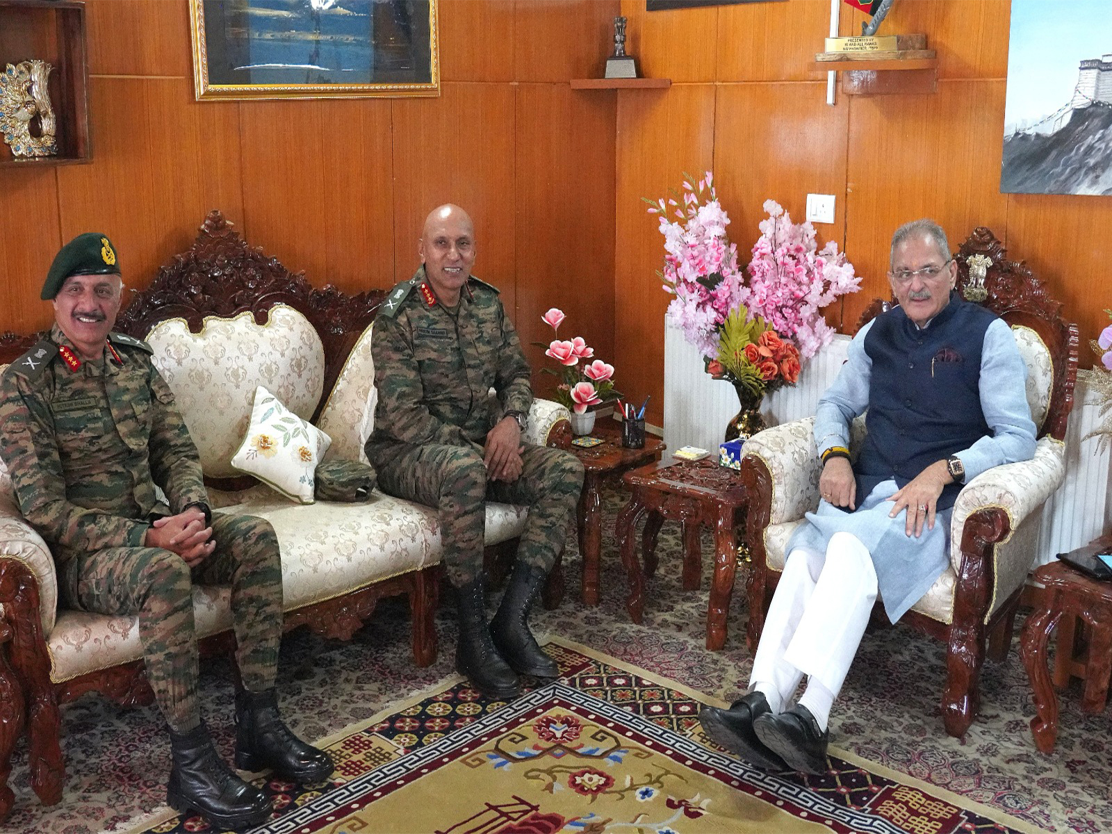 Ladakh LG reviews security situation with officials (Photo/X@lg_ladakh)