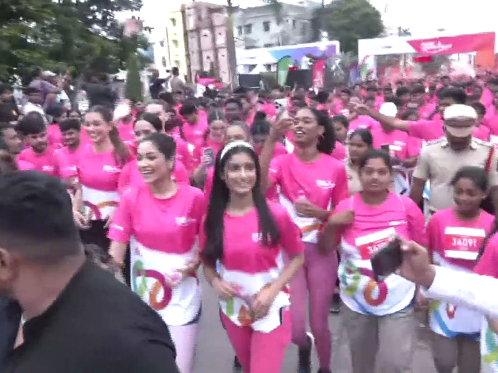 'Pink Power Run 2025' held in Hyderabad. (Photo/ANI)