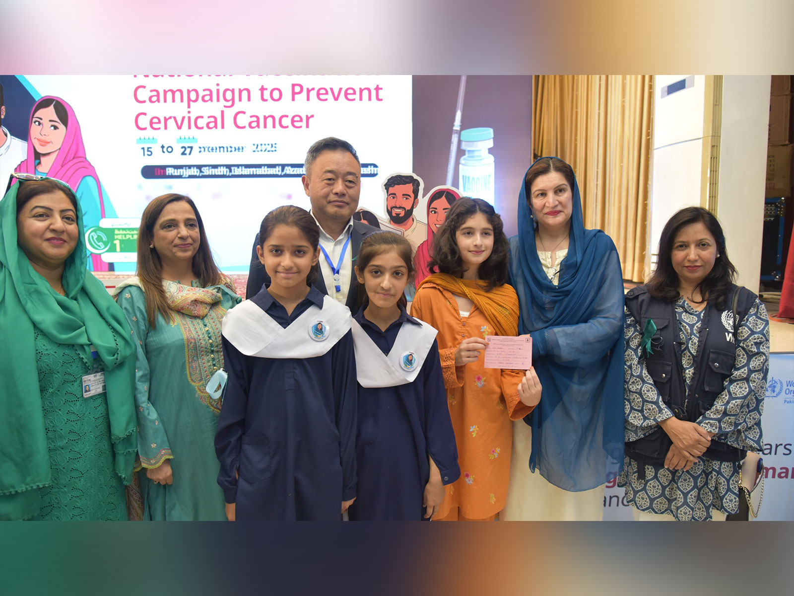WHO and Pakistan launched the HPV vaccination campaign to protect 13 million girls from cervical cancer (Image: X/@WHOPakistan)