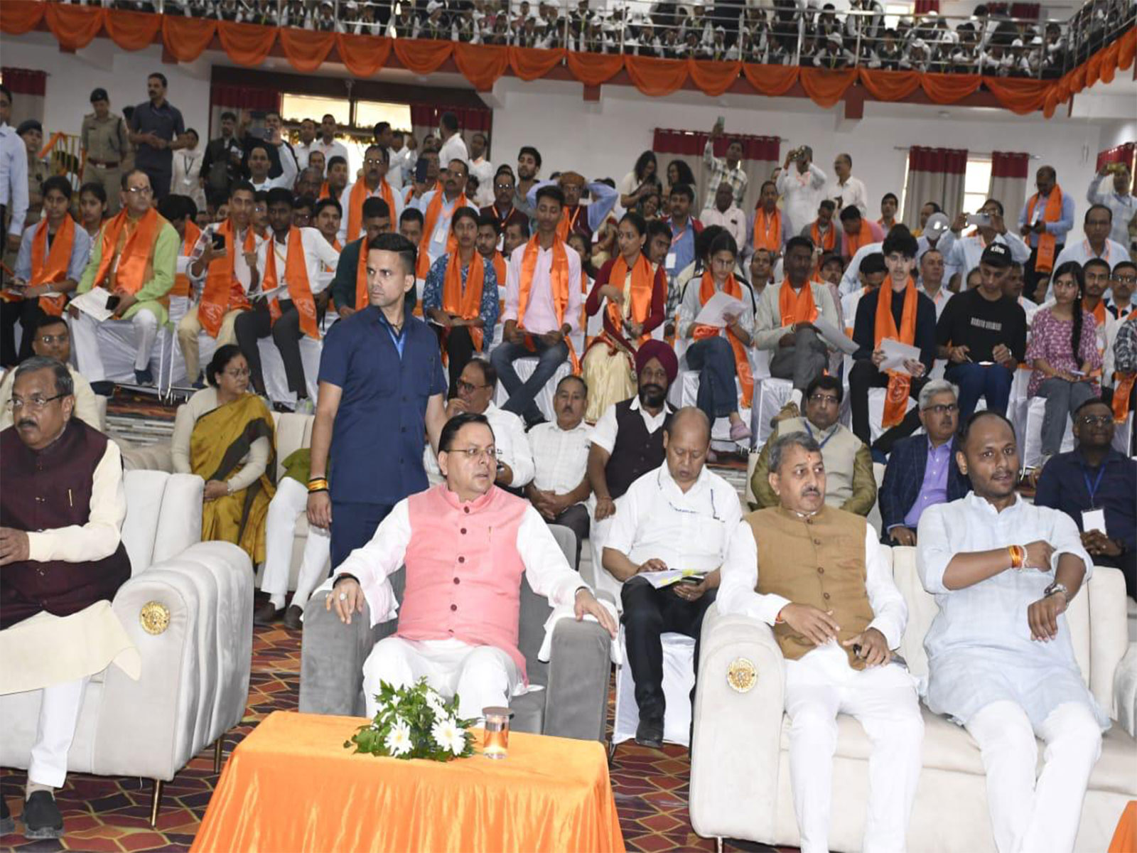 Uttarakhand CM Dhami listens to PM Modi's 'Mann Ki Baat' episode (Photo/CMO)