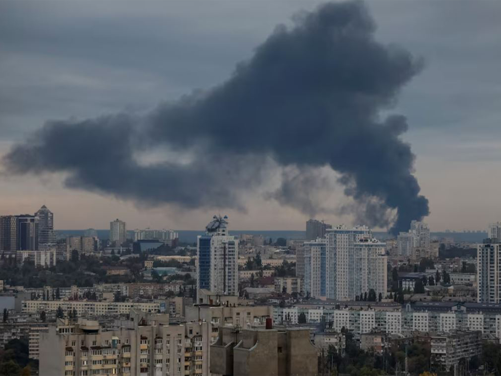 Smoke rises over the city after Russian drone and missile strikes in Kyiv (Image/Reuters)
