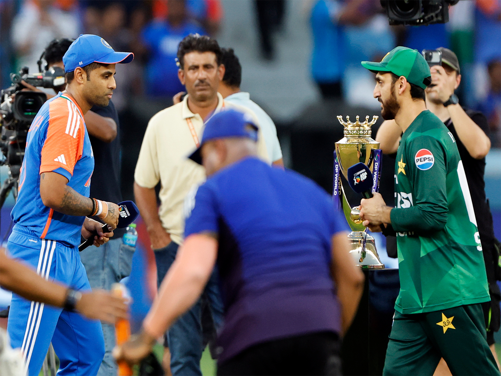 India skipper Suryakumar Yadav and Pakistan captain Salman Agha (Photo/ANI)