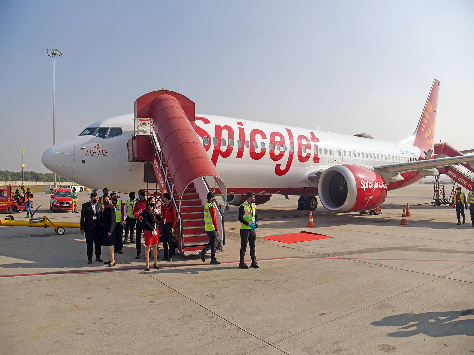 A SpiceJet aircraft at Indira Gandhi International Airport, in New Delhi. (File Photo/ANI)