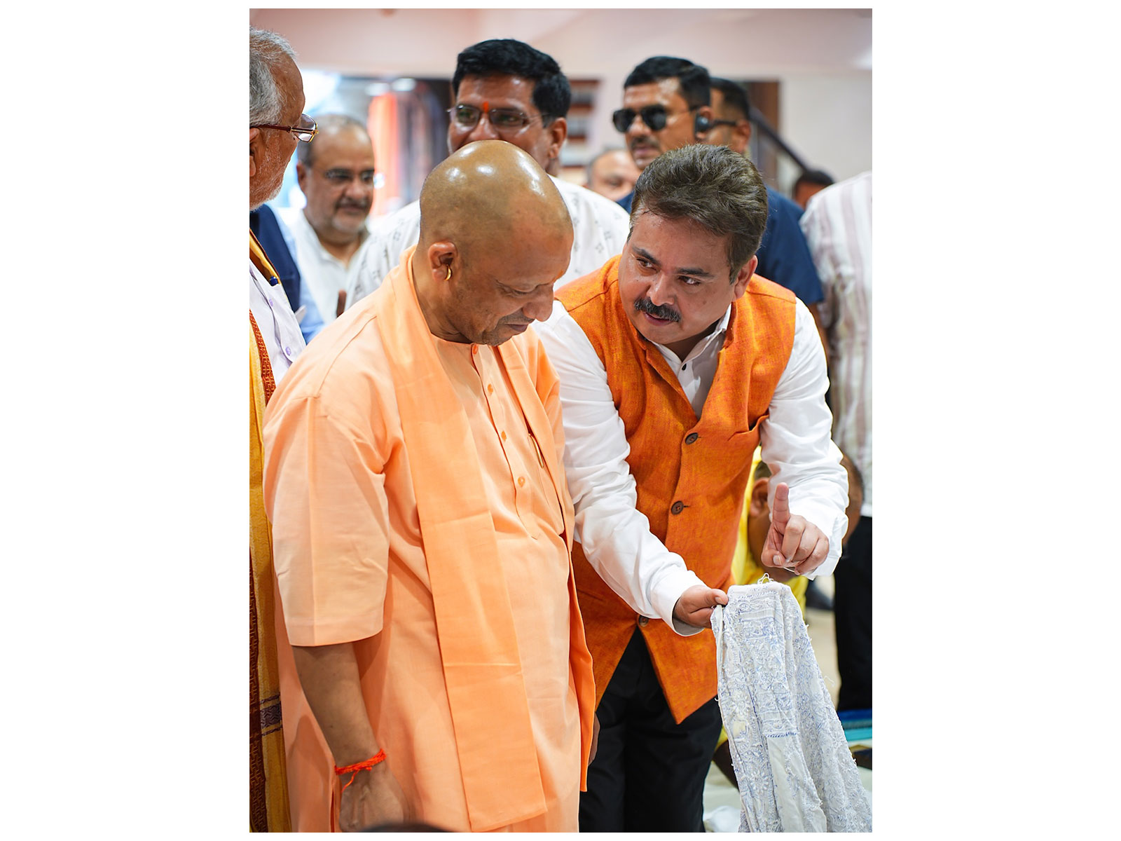 UP CM Yogi Adityanath visits Ada Studio to celebrate Lucknow's Chikankari heritage, supporting artisans and promoting traditional hand embroidery crafts