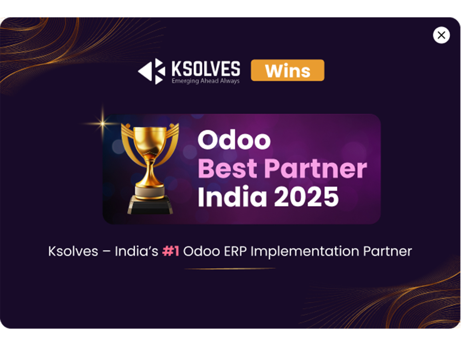 Ksolves India Limited Earned the Prestigious "Odoo Best Partner India 2025" Title