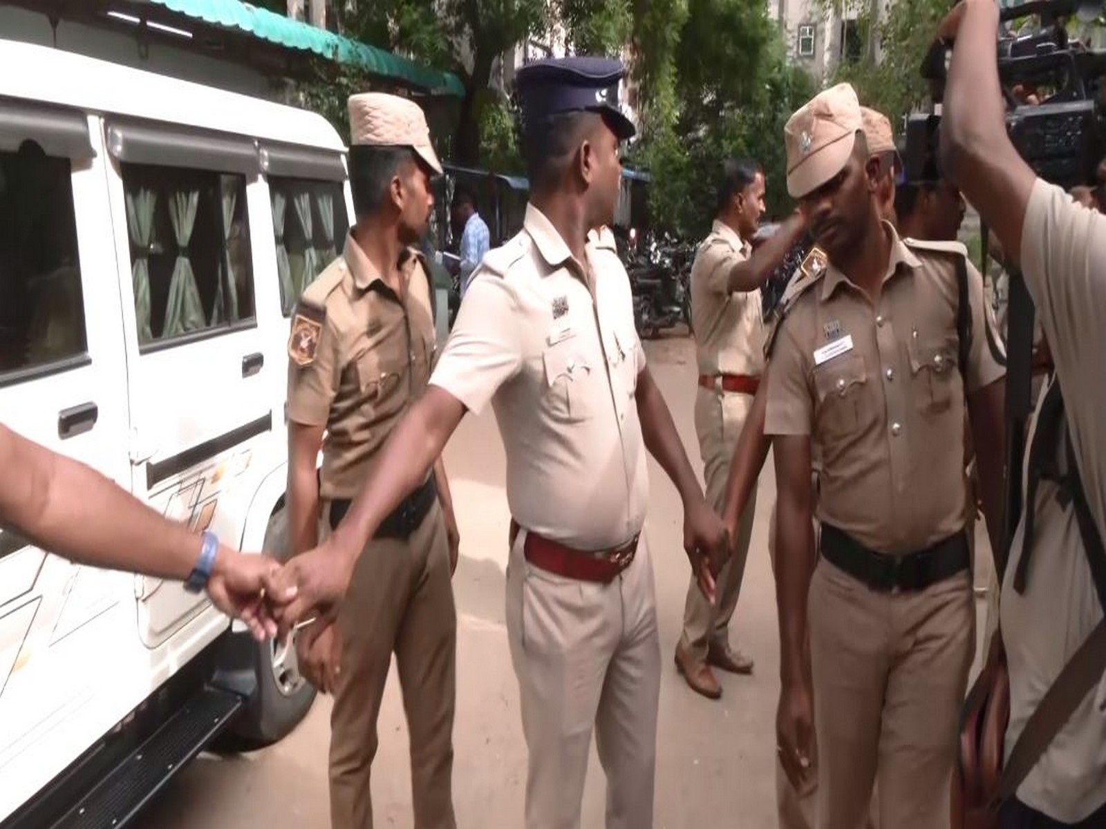 Karur Police arrest functionary Paun Raj (Photo/ANI)