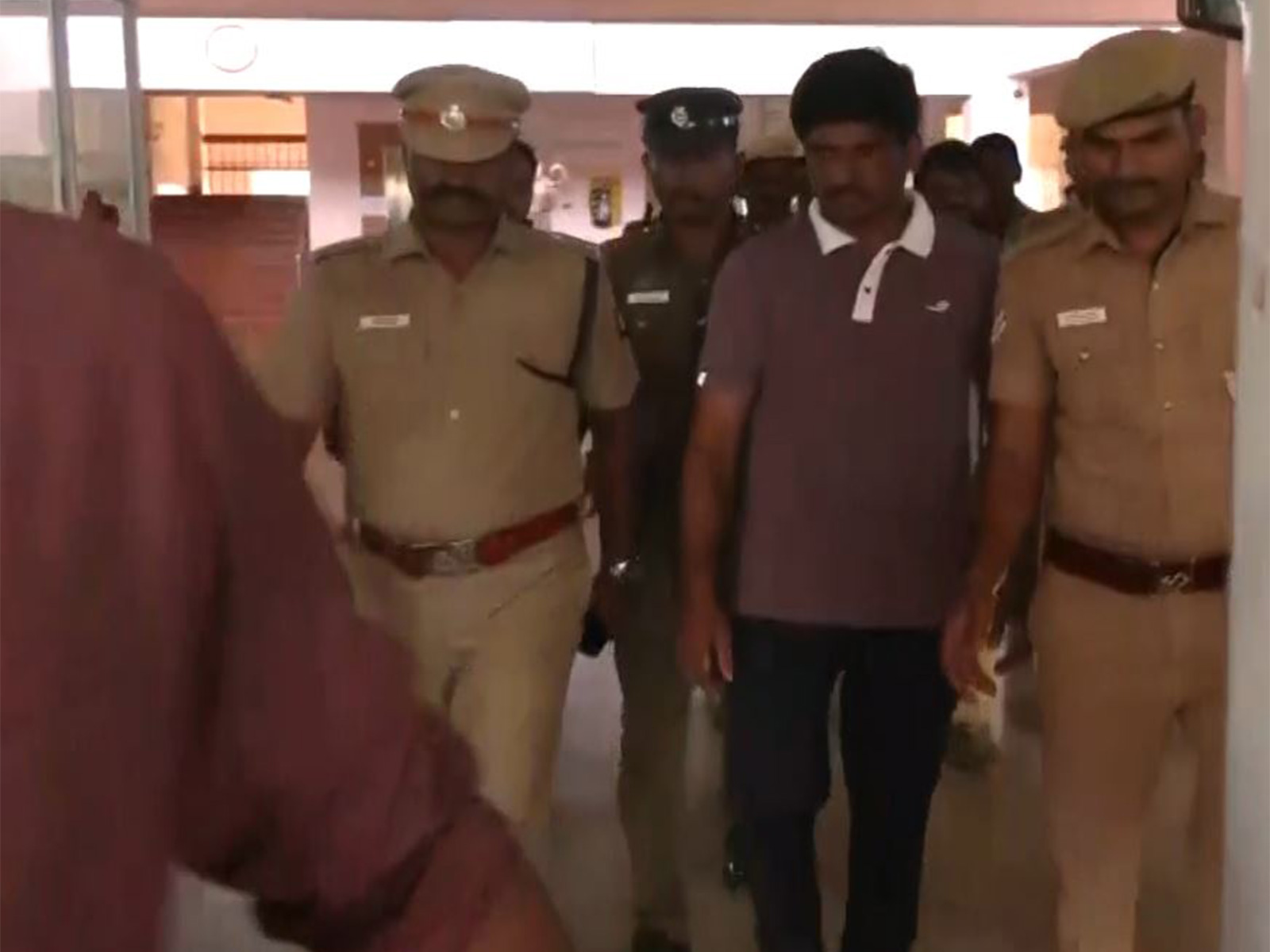 Arrested TVK functionary taken into custody (Photo/ANI)