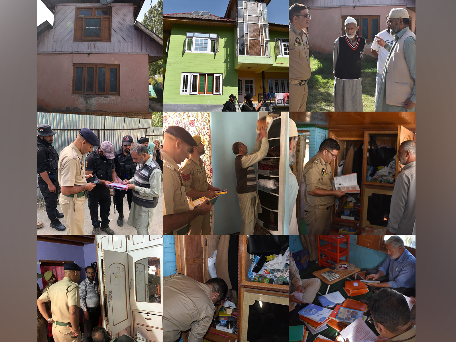 J-K: Sopore Police conduct searches at residences of JeI-linked individuals (Photo/ANI)