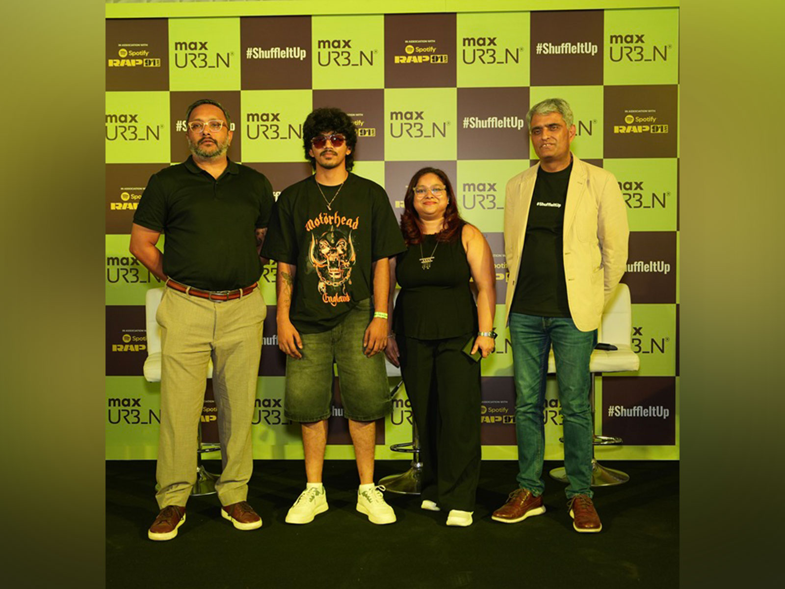 Arjun Kolady, Head of Sales - Spotify India, Paal Dabba - Rapper, Ms Shipra Srivastava, Media and Partner Marketing Lead - Spotify India, Sumit Chandna, Deputy CEO Max Fashion