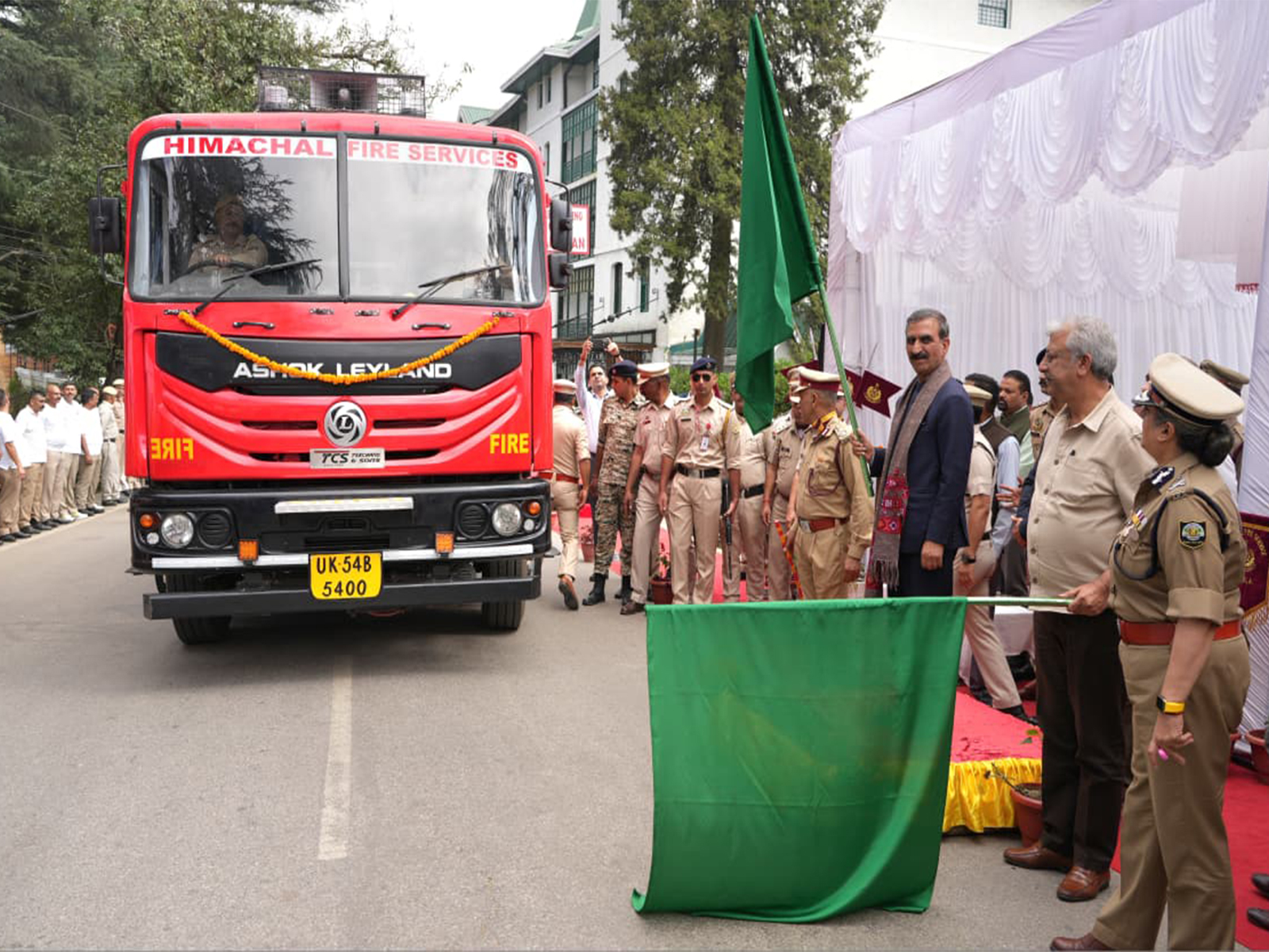 Himachal Pradesh CM Sukhu flags off 14 new fire tenders in Shimla (Photo/Himachal CMO)