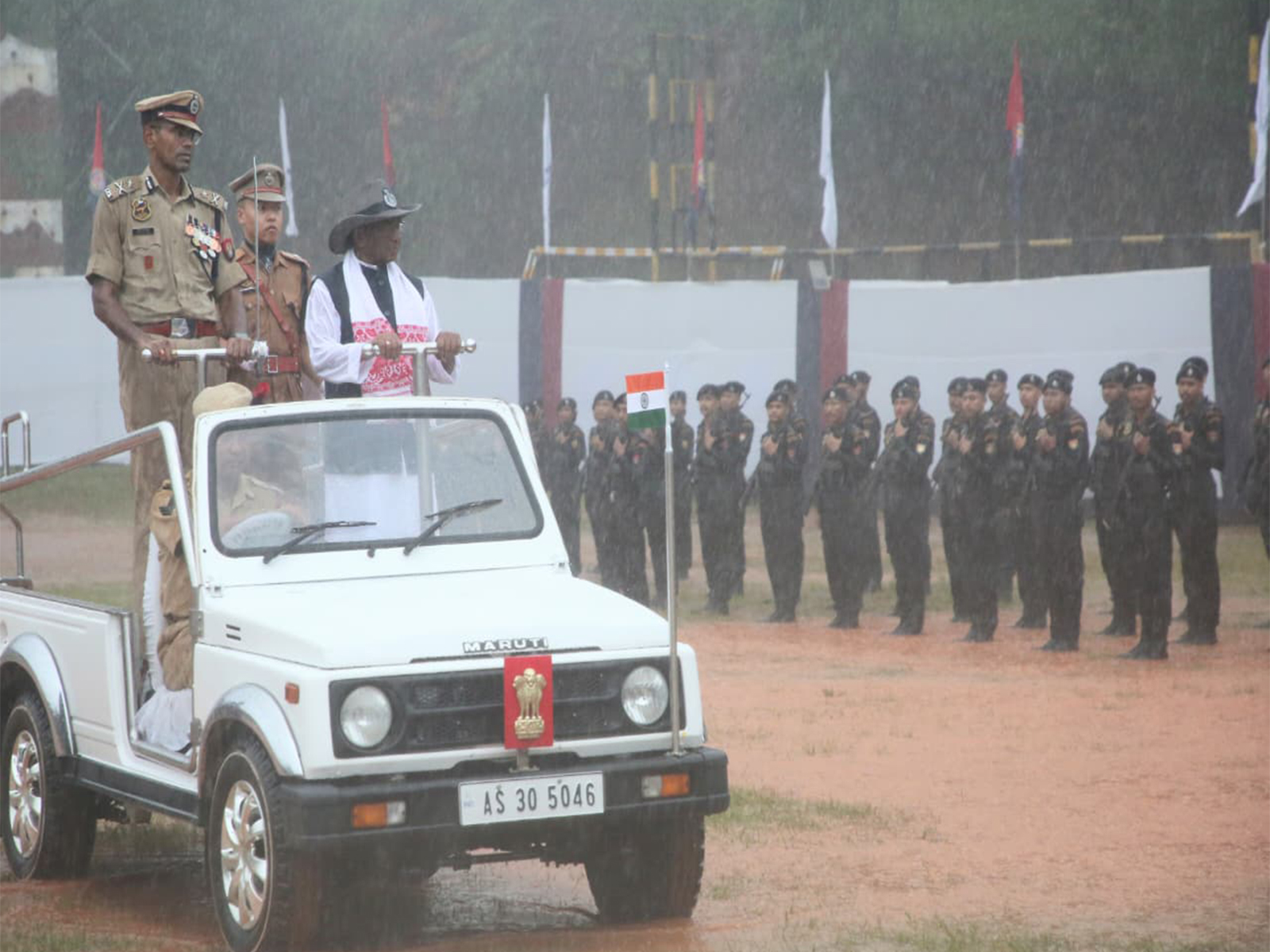 Assam Governor Lakshman Prasad Acharya attends 75th Assam Police Day (Photo/ ANI)  