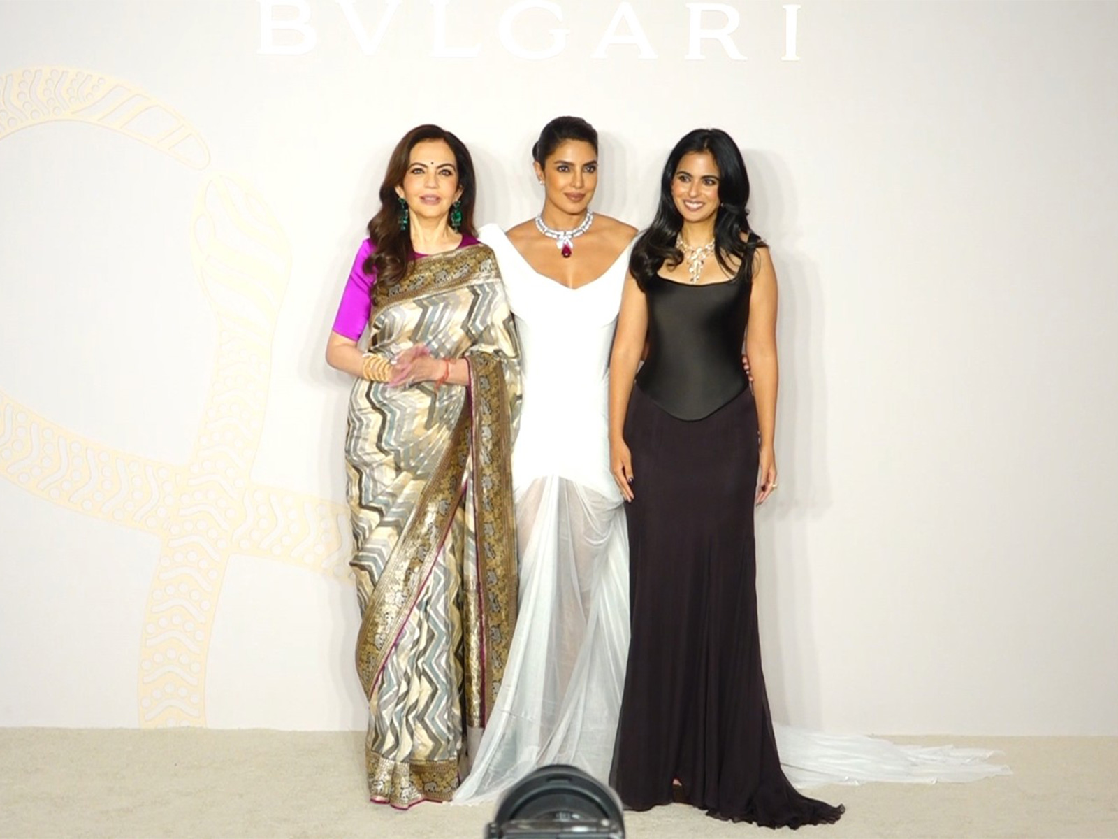Nita Ambani, Priyanka Chopra, Isha Ambani (Photo/ANI)