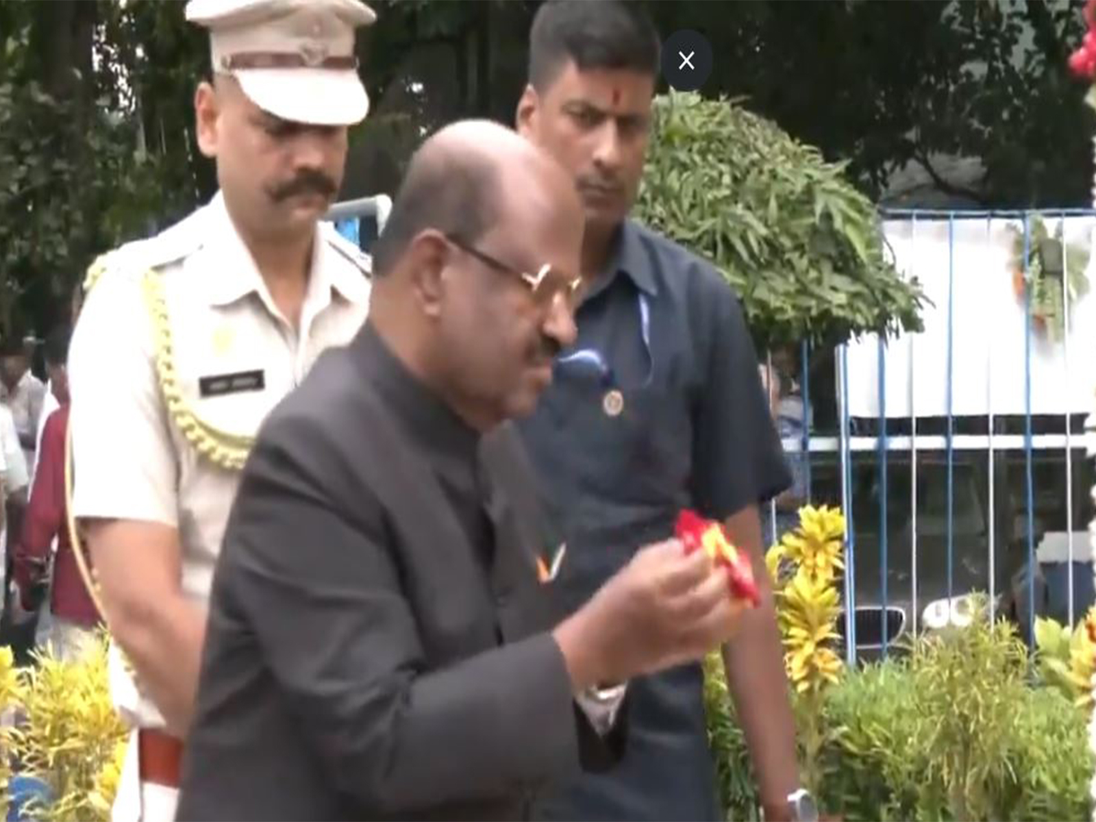 West Bengal Governor CV Ananda Bose offers floral tribute to Mahatma Gandhi on 156th birth anniversary (Photo/ANI) 