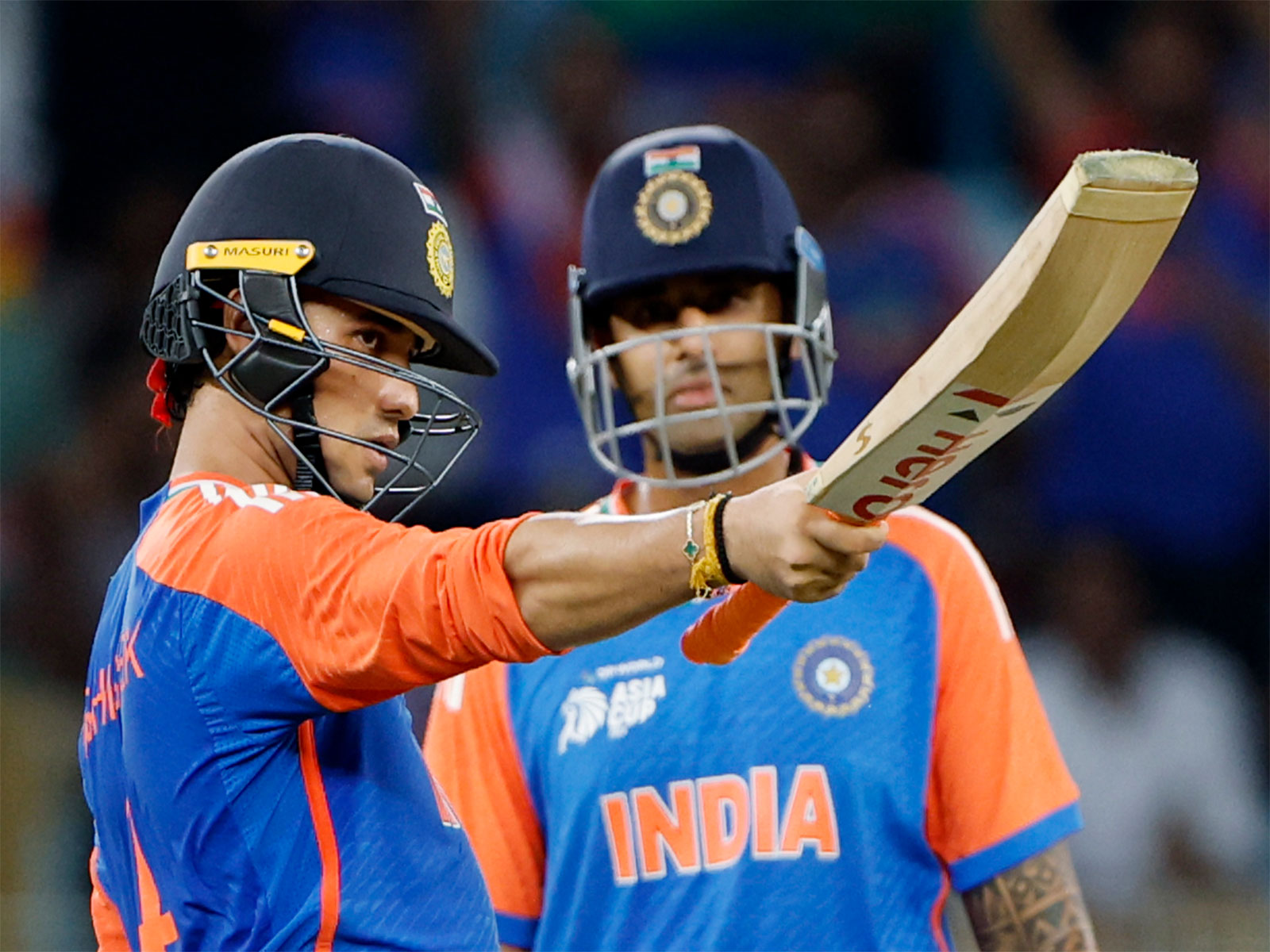 Abhishek Sharma celebrating with Suryakumar Yadav (Photo/ANI) 