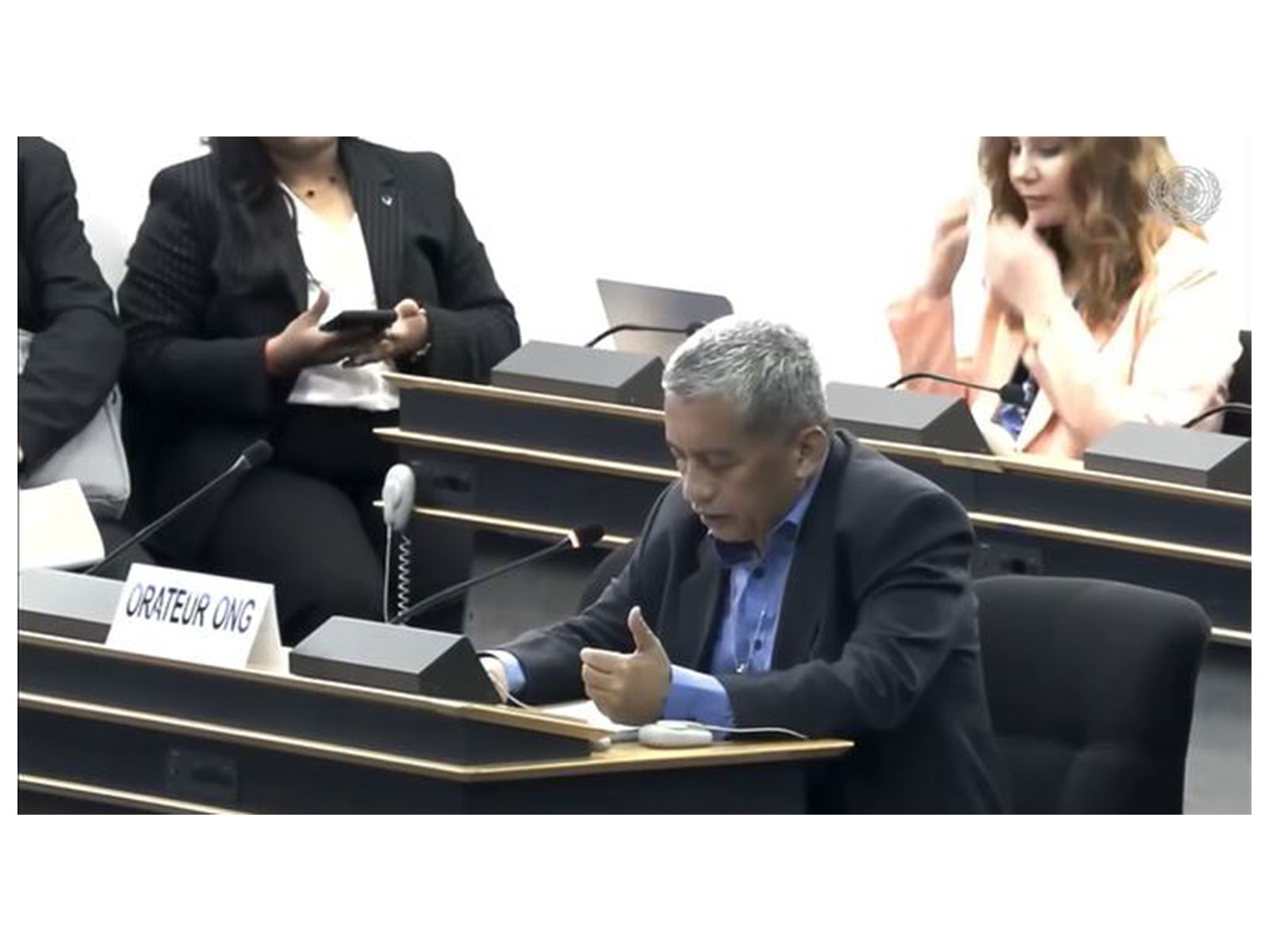 Suhas Chakma, Director of the Rights and Risks Analysis Group (RRAG), addresses the UN Human Rights Council in Geneva (Photo/Facebook)