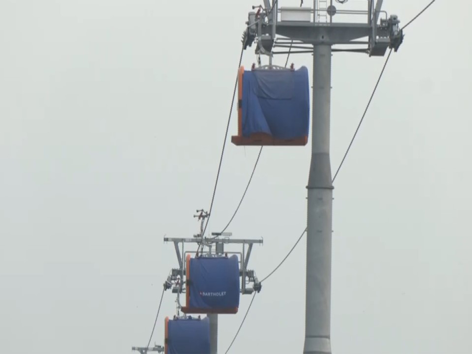 India's first urban public transport ropeway trial begins in Varanasi (Photo/ANI)
