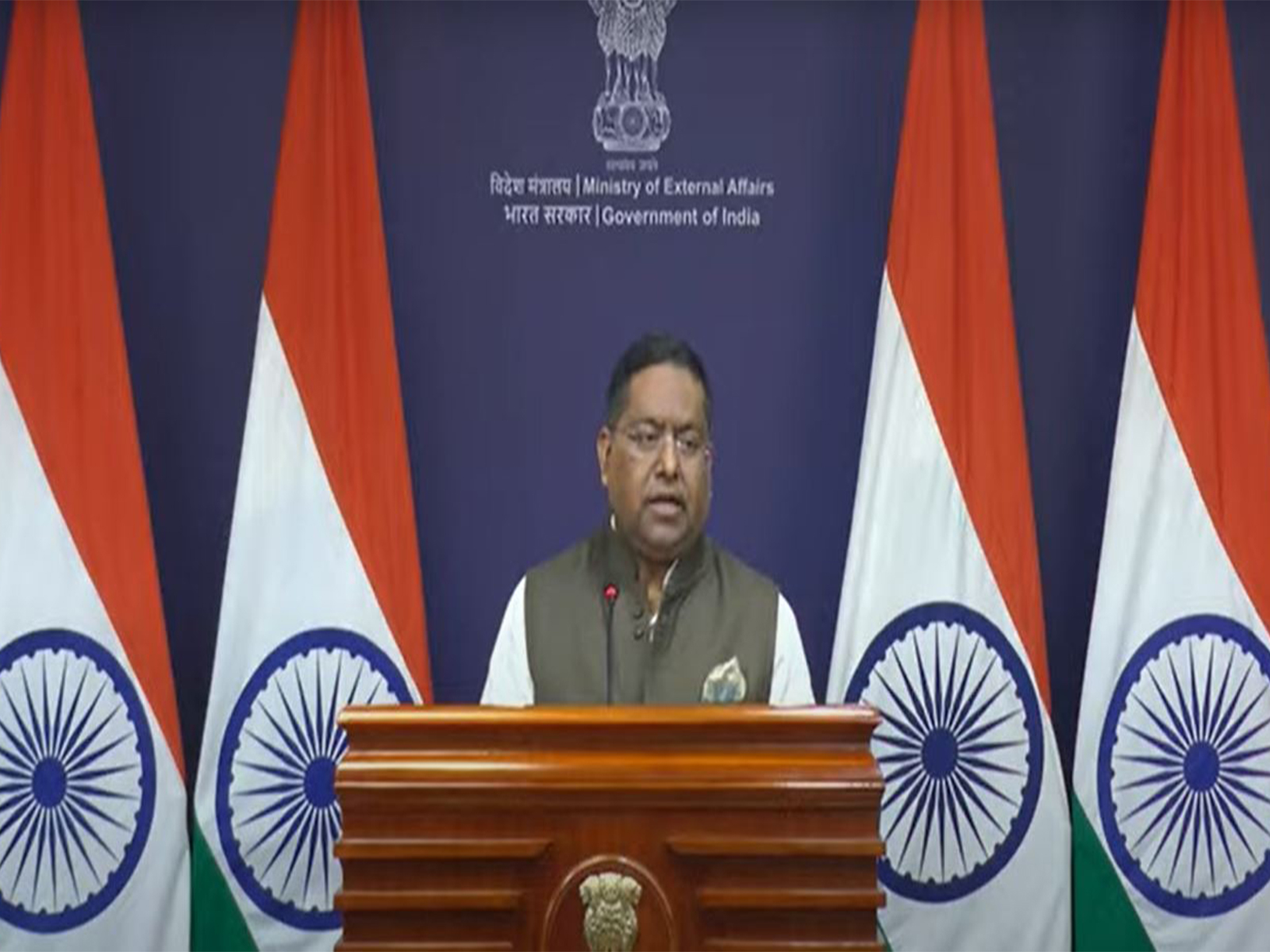 Ministry of External Affairs spokesperson Randhir Jaiswal (Photo, MEA, YouTube)