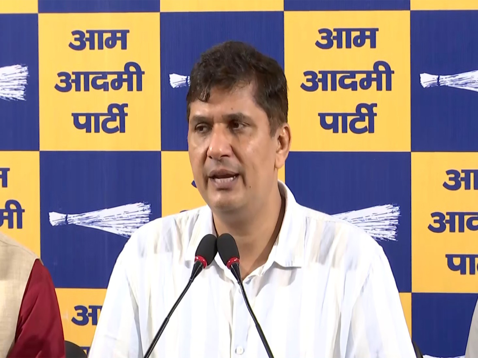 AAP Delhi President Saurabh Bhardwaj. (Photo/ANI)