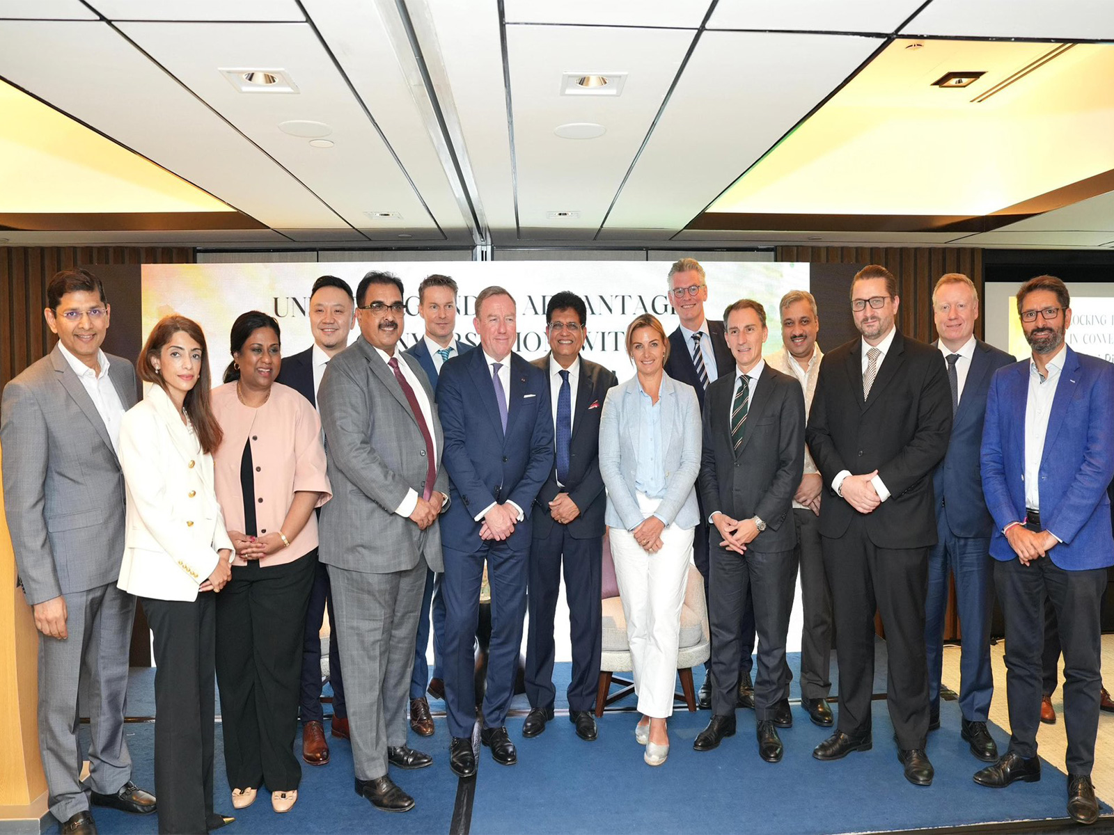 Union Minister Piyush Goyal along with industrialists during Singpore visit (Photo/X/@PiyushGoyal)