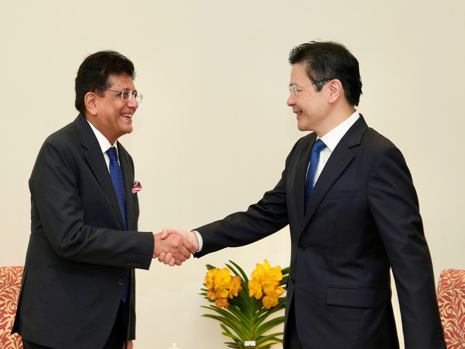 Union Minister of Commerce & Industry Piyush Goyal with Prime Minister of Singapore, Lawrence Wong (Photo/@PiyushGoyal)