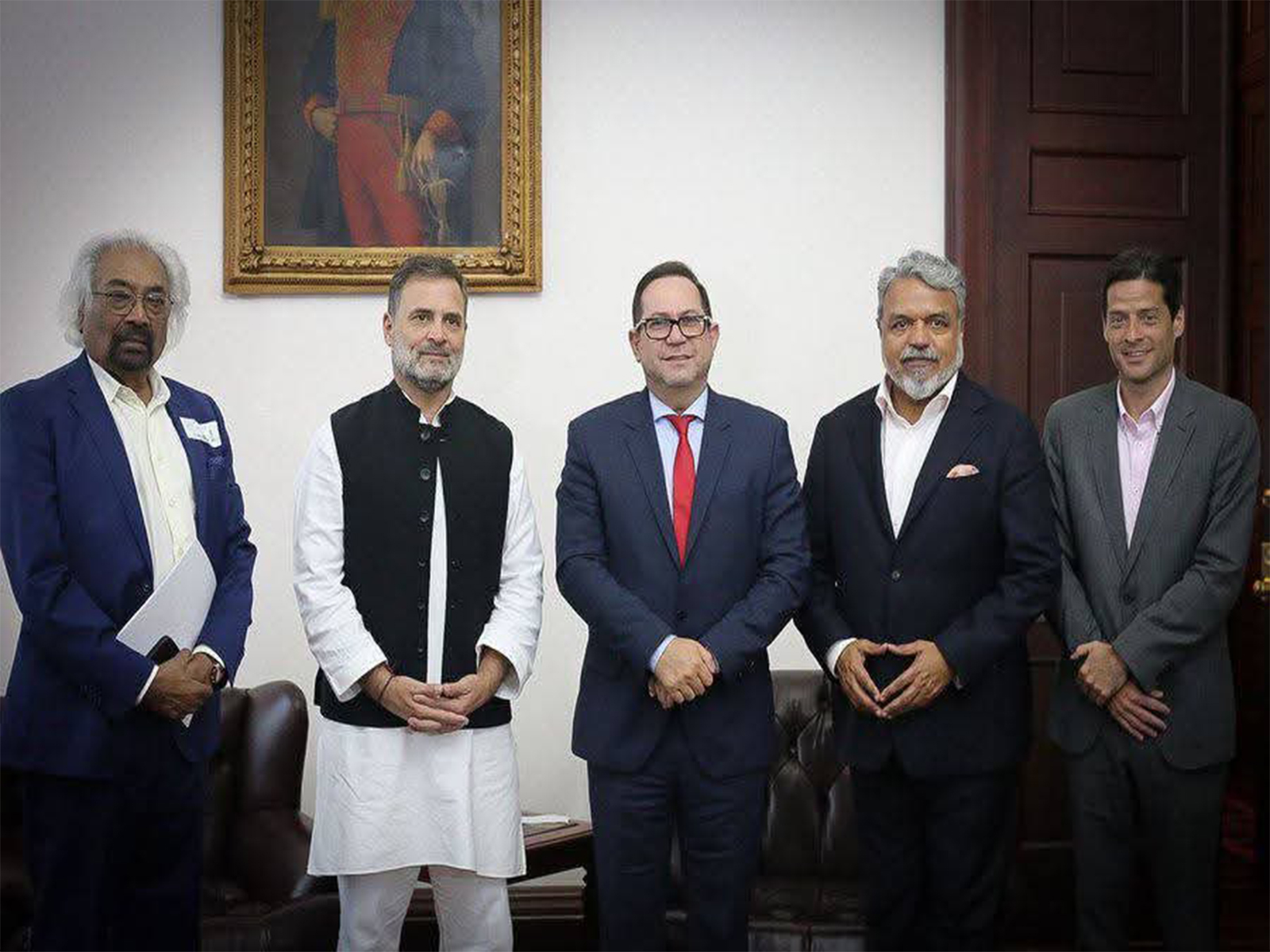 Rahul Gandhi meeting Colombian Senate President Lidios Garcia (Photo/ X@sampitroda)