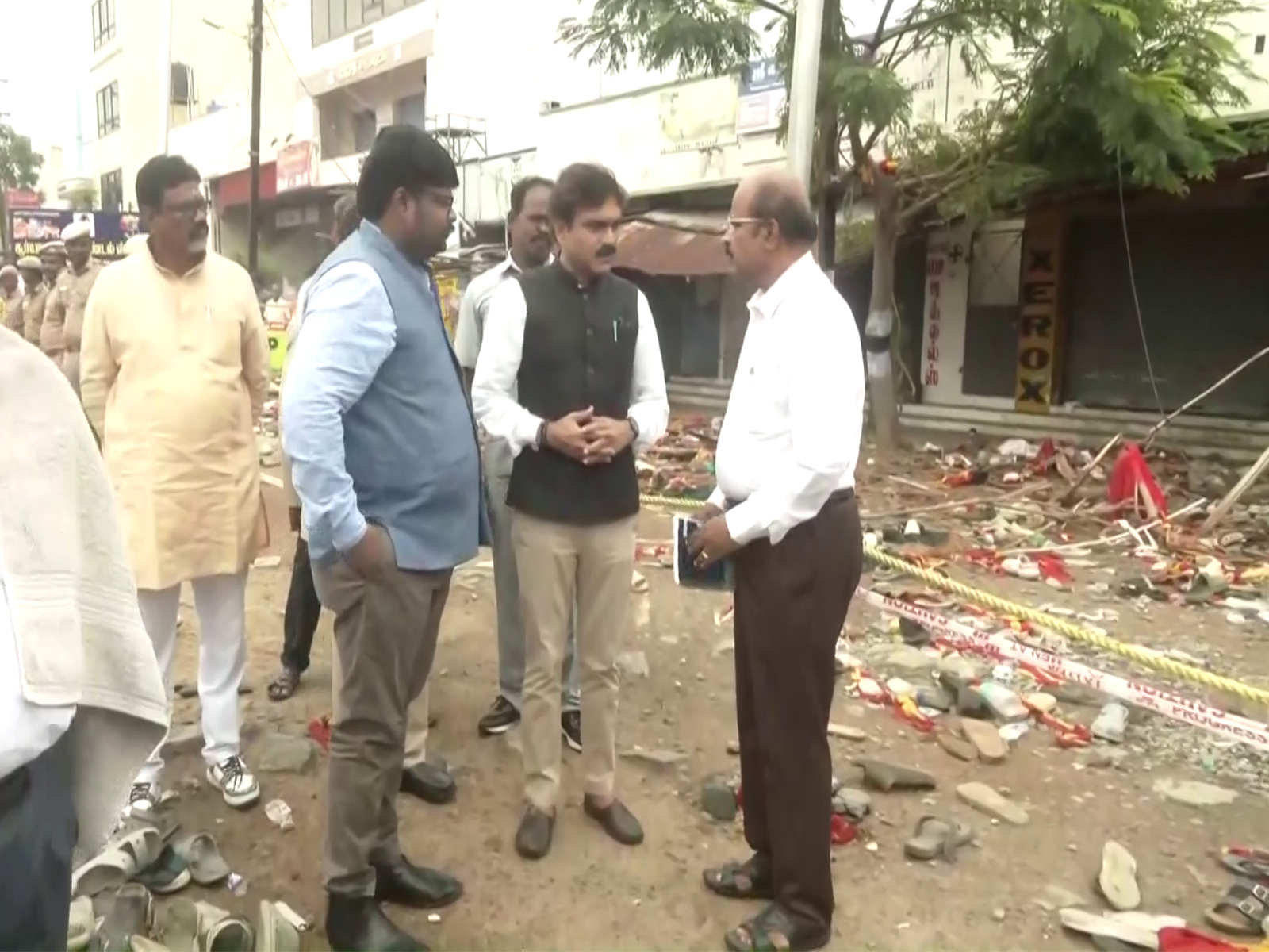 Chairman Of National Commission For Scheduled Castes (NCSC) Kishor Makwana Inspects Stampede Site (Photo/ANI)