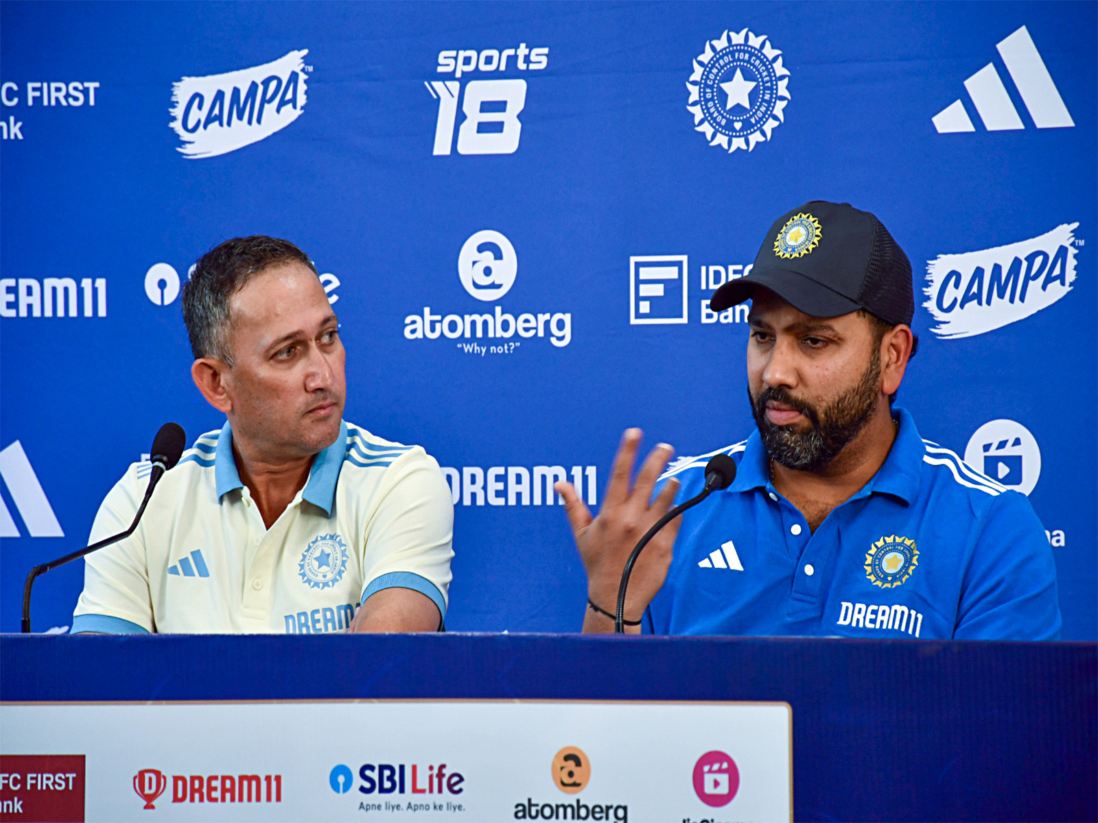 Ajit Agarkar and Rohit Sharma (Photo/ANI) 