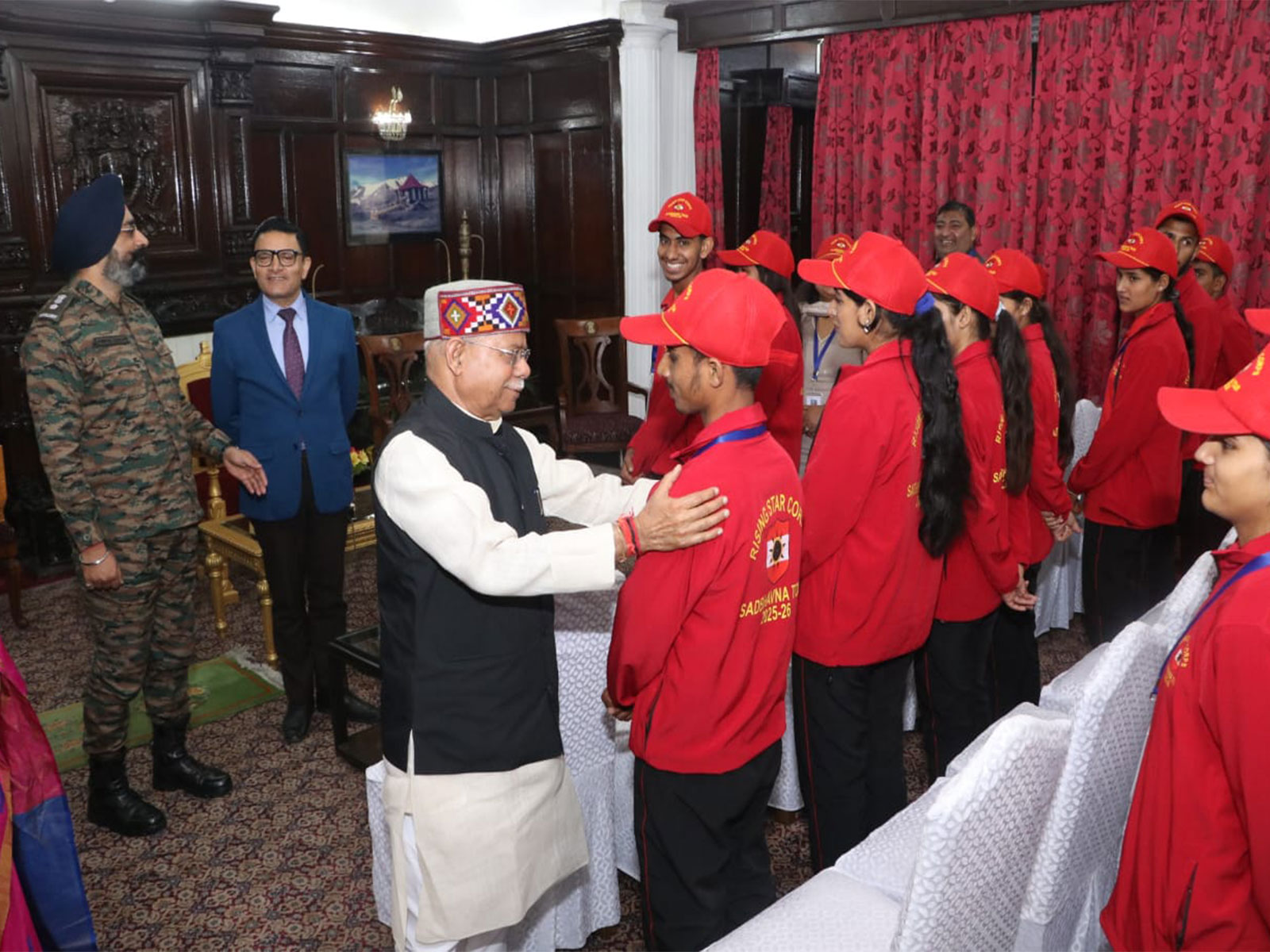 Himachal Governor Shiv Pratap Shukla interacts with children under 'Operation Sadbhavna' (Photo: Information and Public Relations, HP Govt)