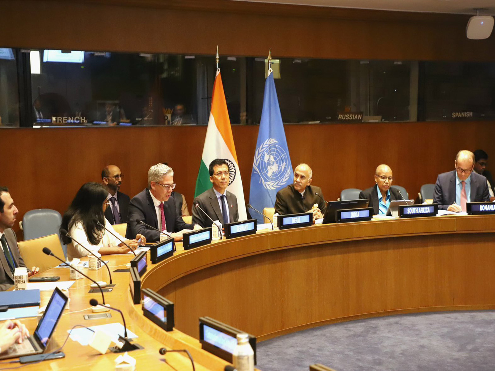 Discussion on International Day of Non-violence hosted by India (Photo/ X@AmbHarishP)  