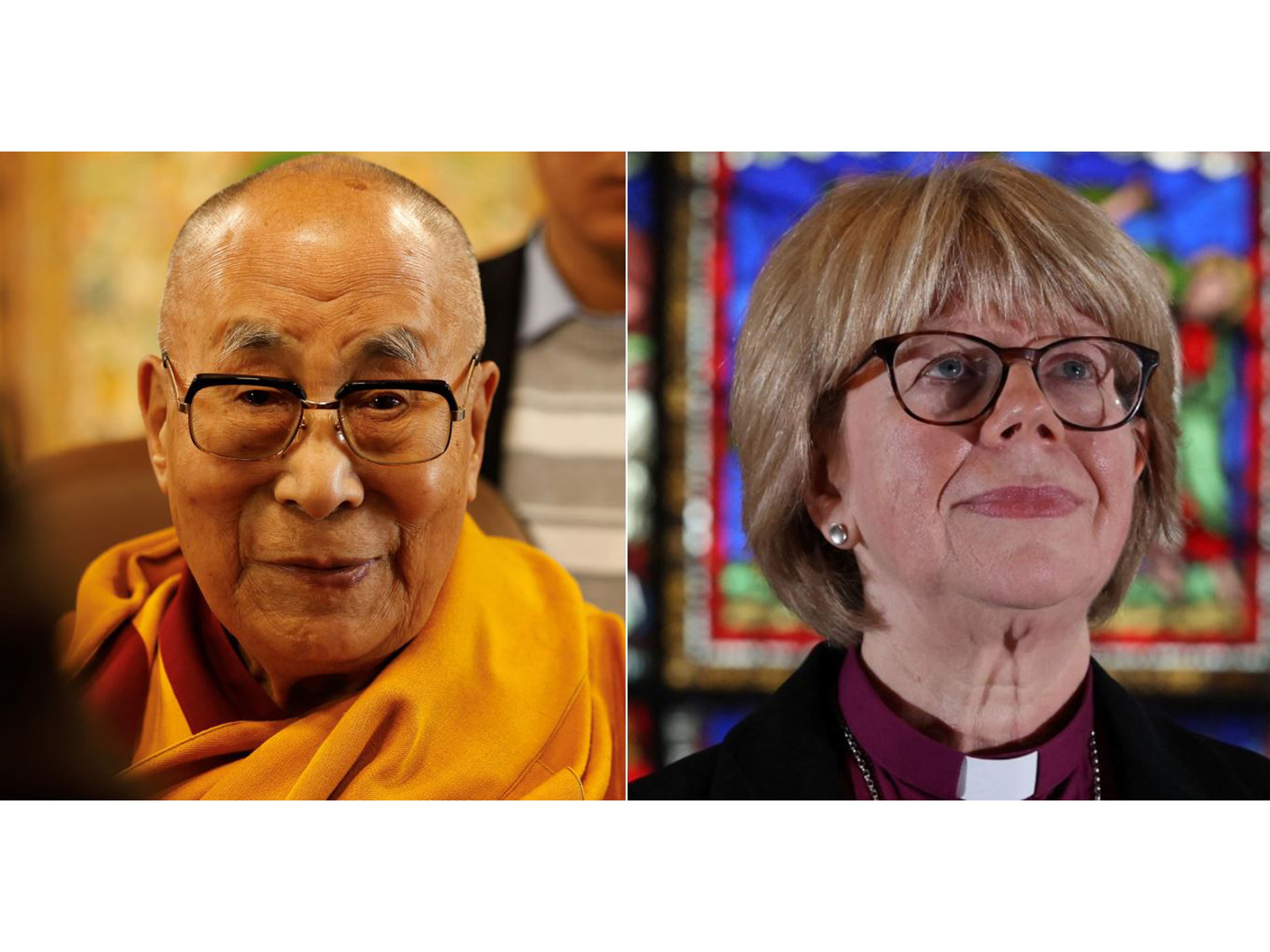 Dalai Lama (left) and Archibishop-Designate of Canterbury Sarah Mullally (right) (Photos/Reuters)
