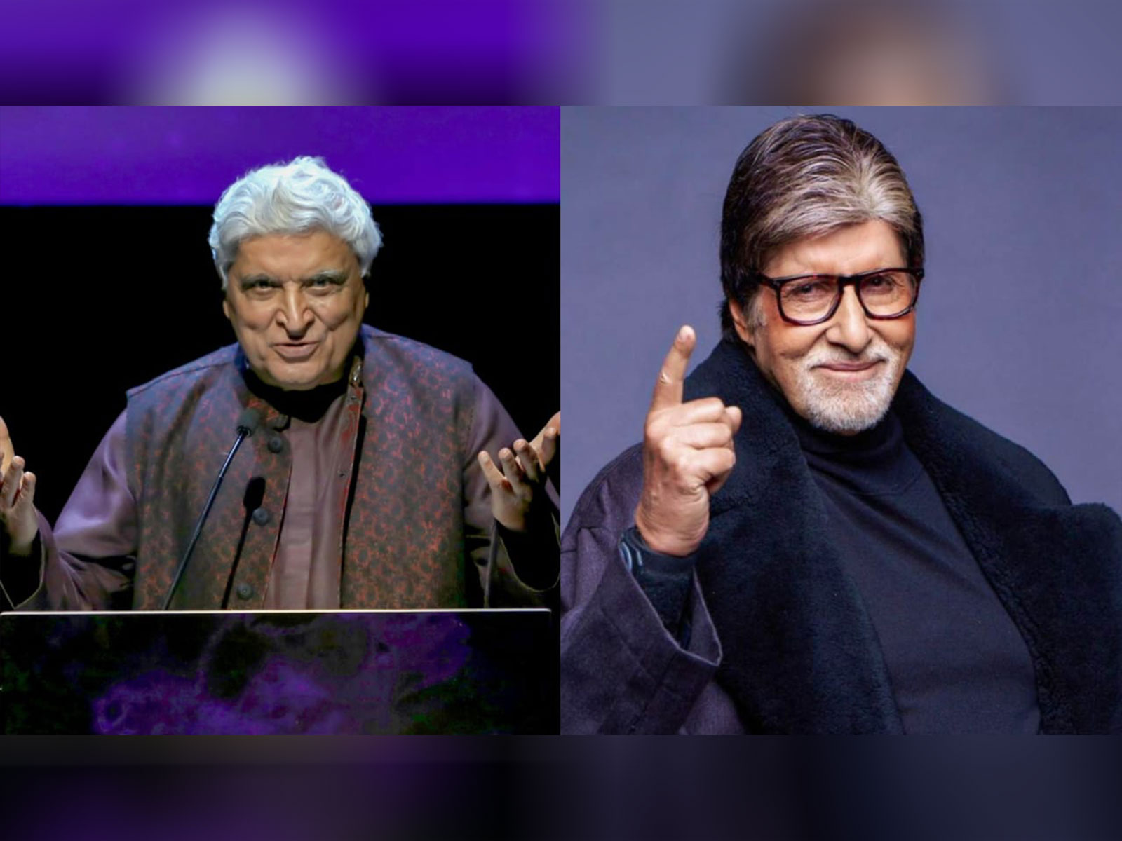 Javed Akhtar (L), Amitabh Bachchan (R) (Photo/ANI)