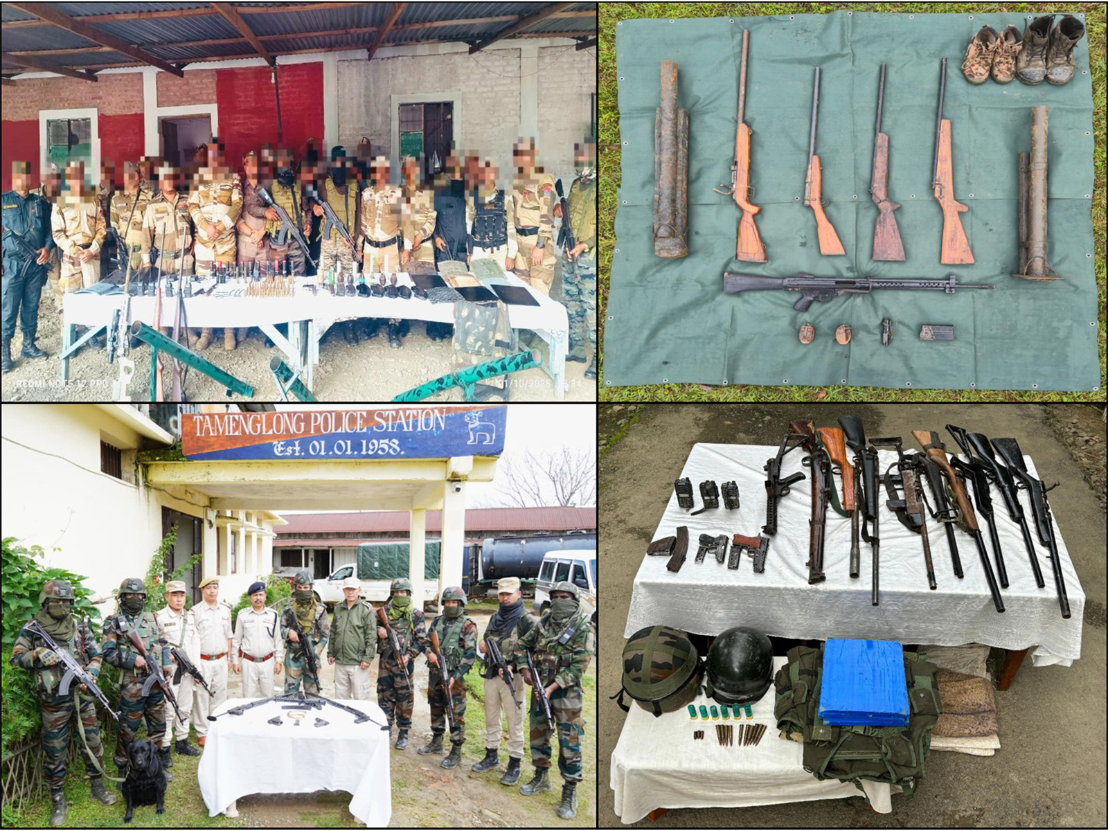 Recovered weapons (Photo/Assam Rifles) 
