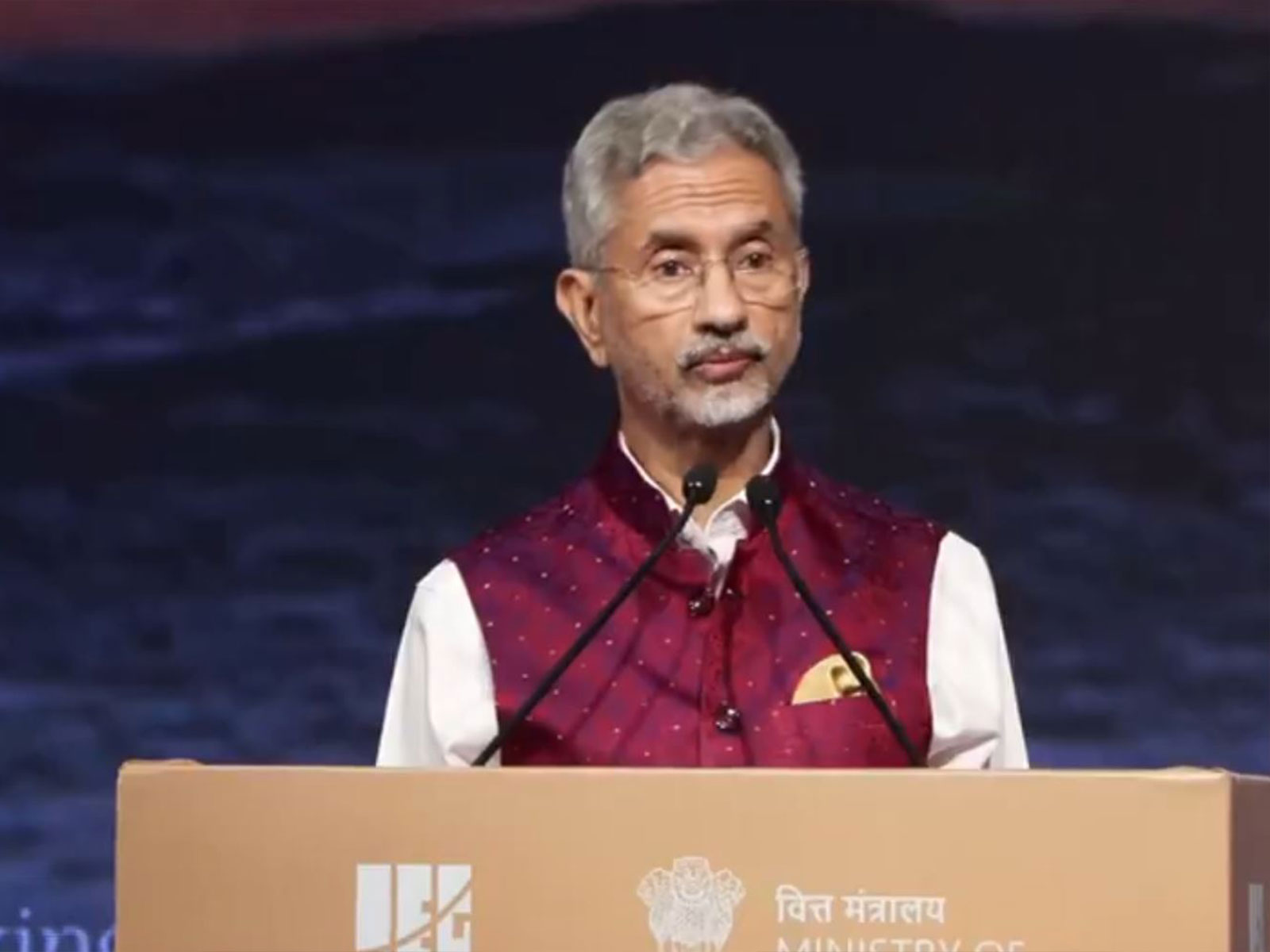 External Affairs Minister S Jaishankar speaking at 4th Kautilya Economic Conclave in New Delhi (Photo/ANI)