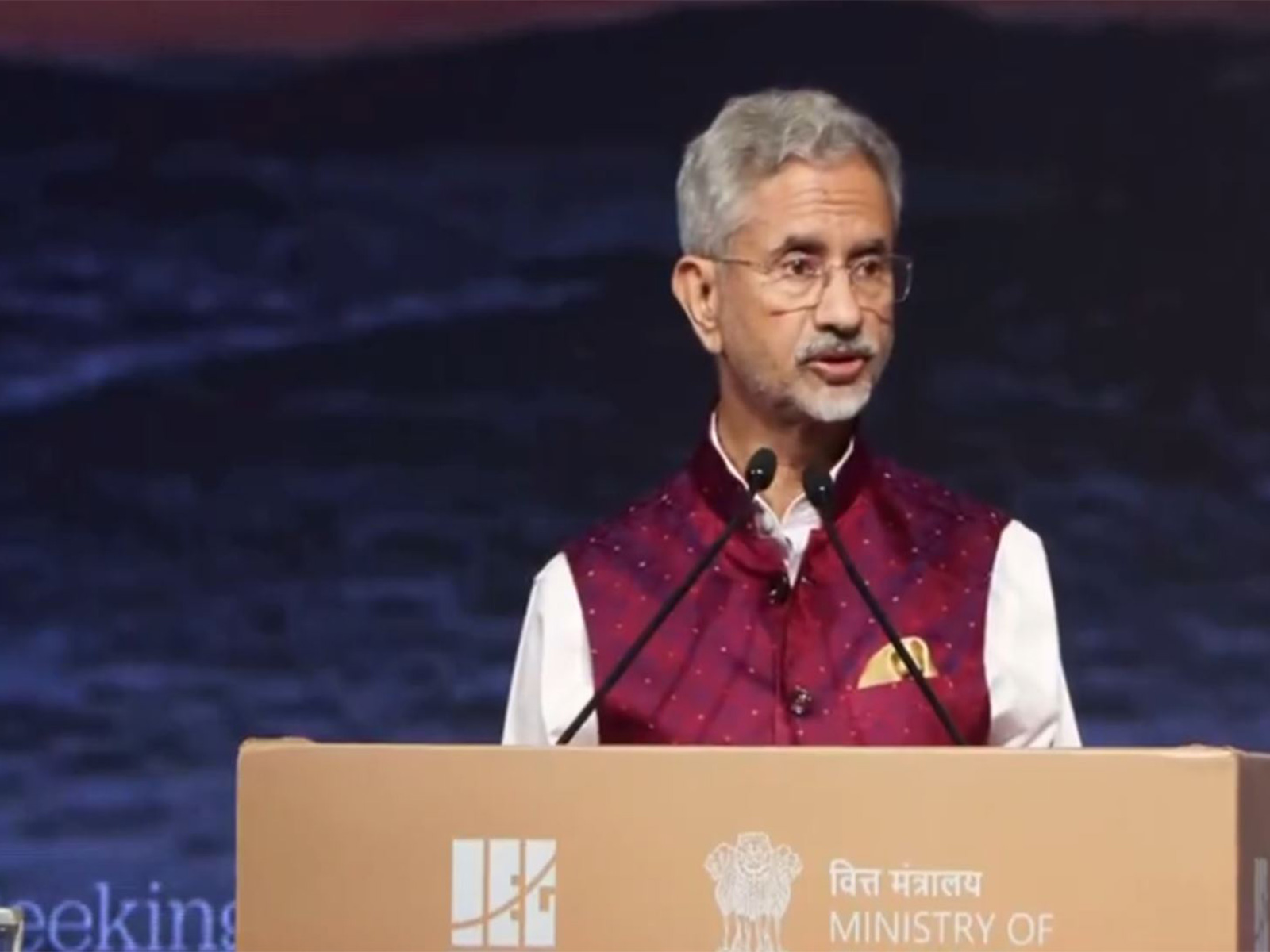 External Affairs Minister S Jaishankar speaking at 4th Kautilya Economic Conclave in New Delhi (Photo/ANI)