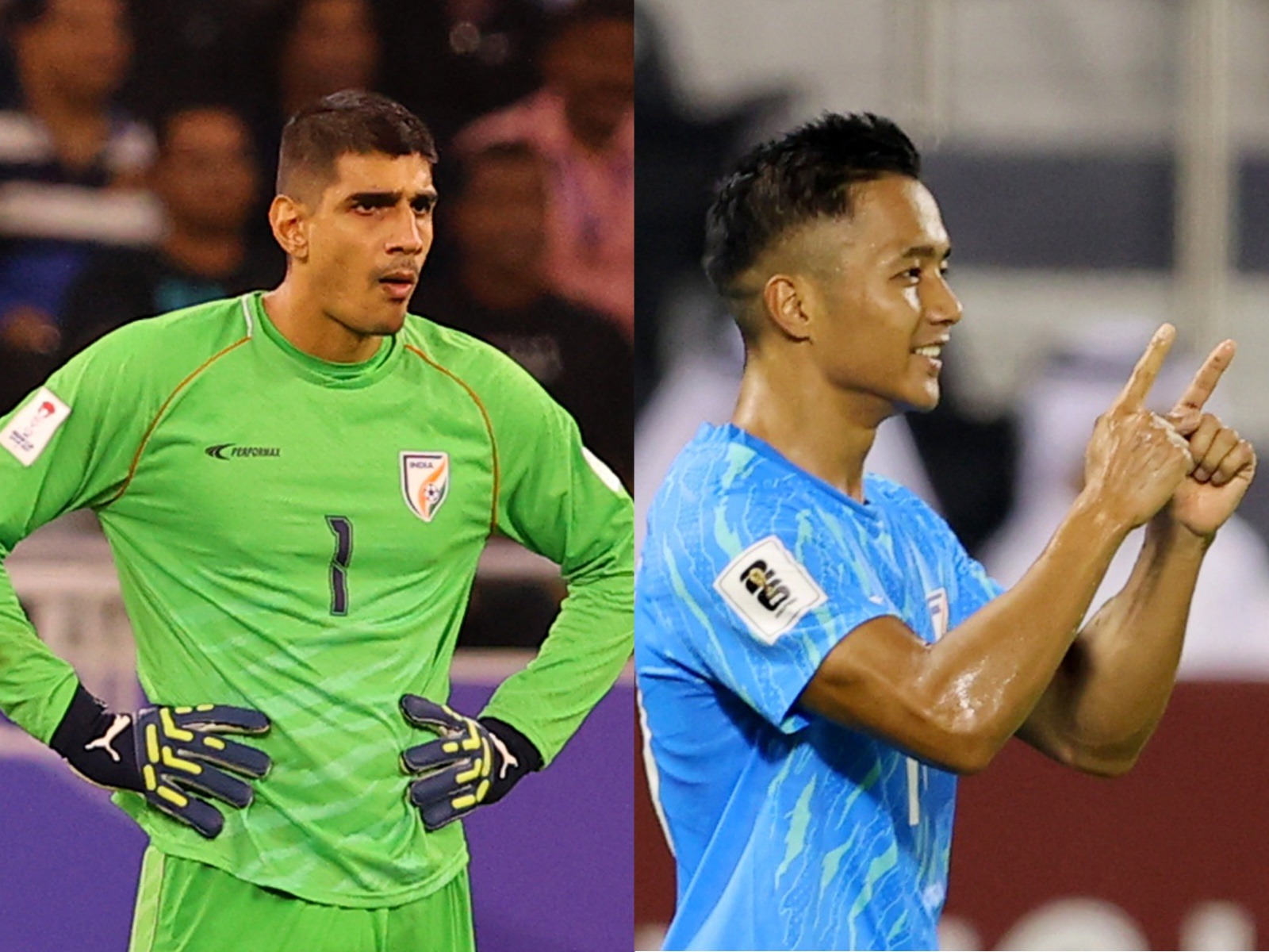 Indian national team footballers Gurpreet Singh Sandhu (L) and Lallianzuala Chhangte (R). (Photo: Reuters)