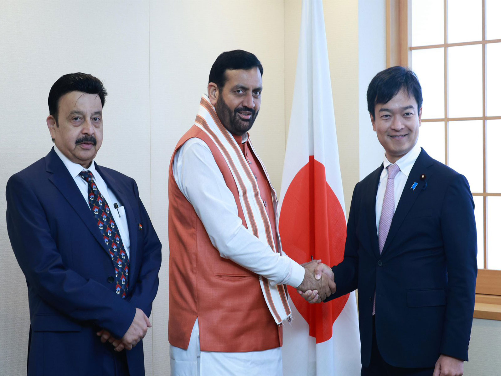 Chief Minister of Haryana, Nayab Singh Saini with Takuma Miyaji,  State Minister for Foreign Affairs, Japan (Photo:X/@IndianEmbTokyo)