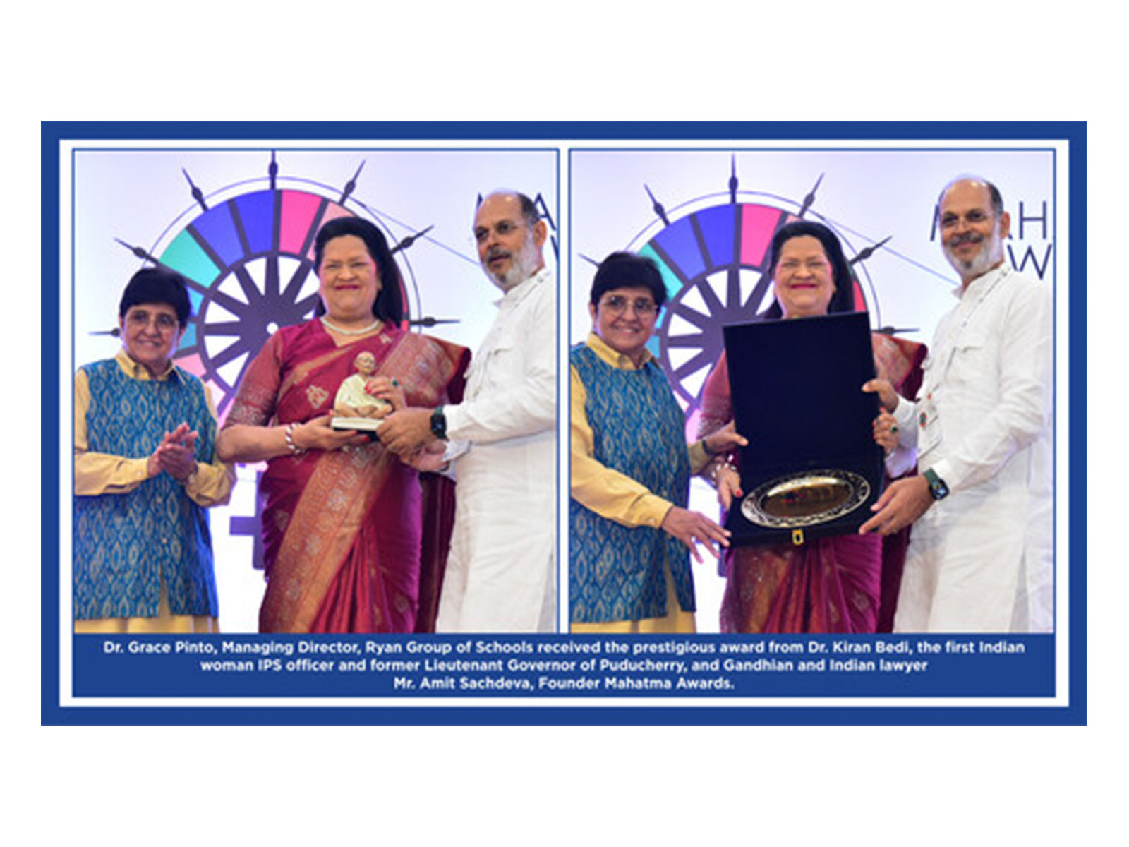 Ryan Group's Managing Director Dr. Grace Pinto Honoured with the Mahatma Award 2025 for Lifetime Achievement and Business Leadership